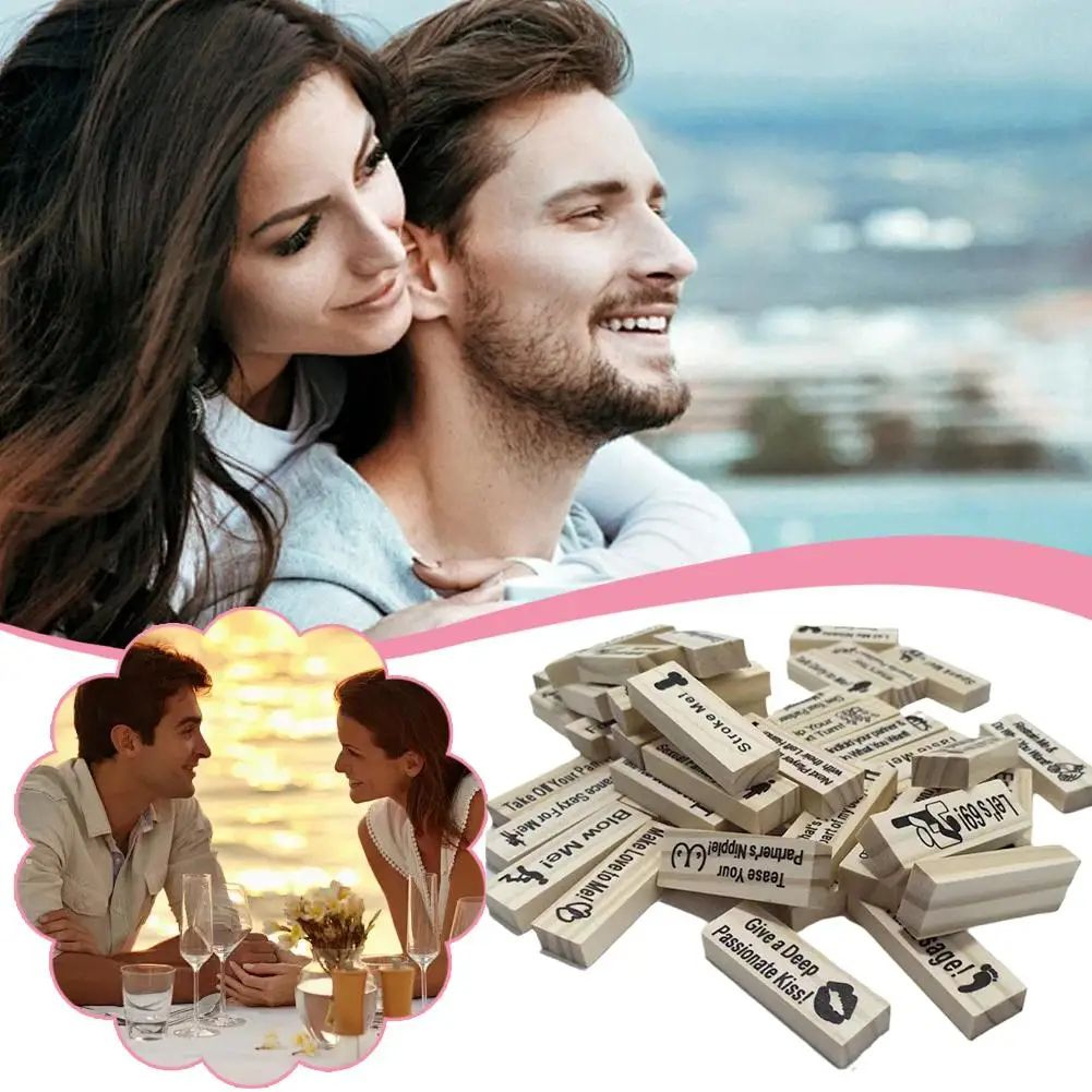 Couples Wooden Love Block Game 8