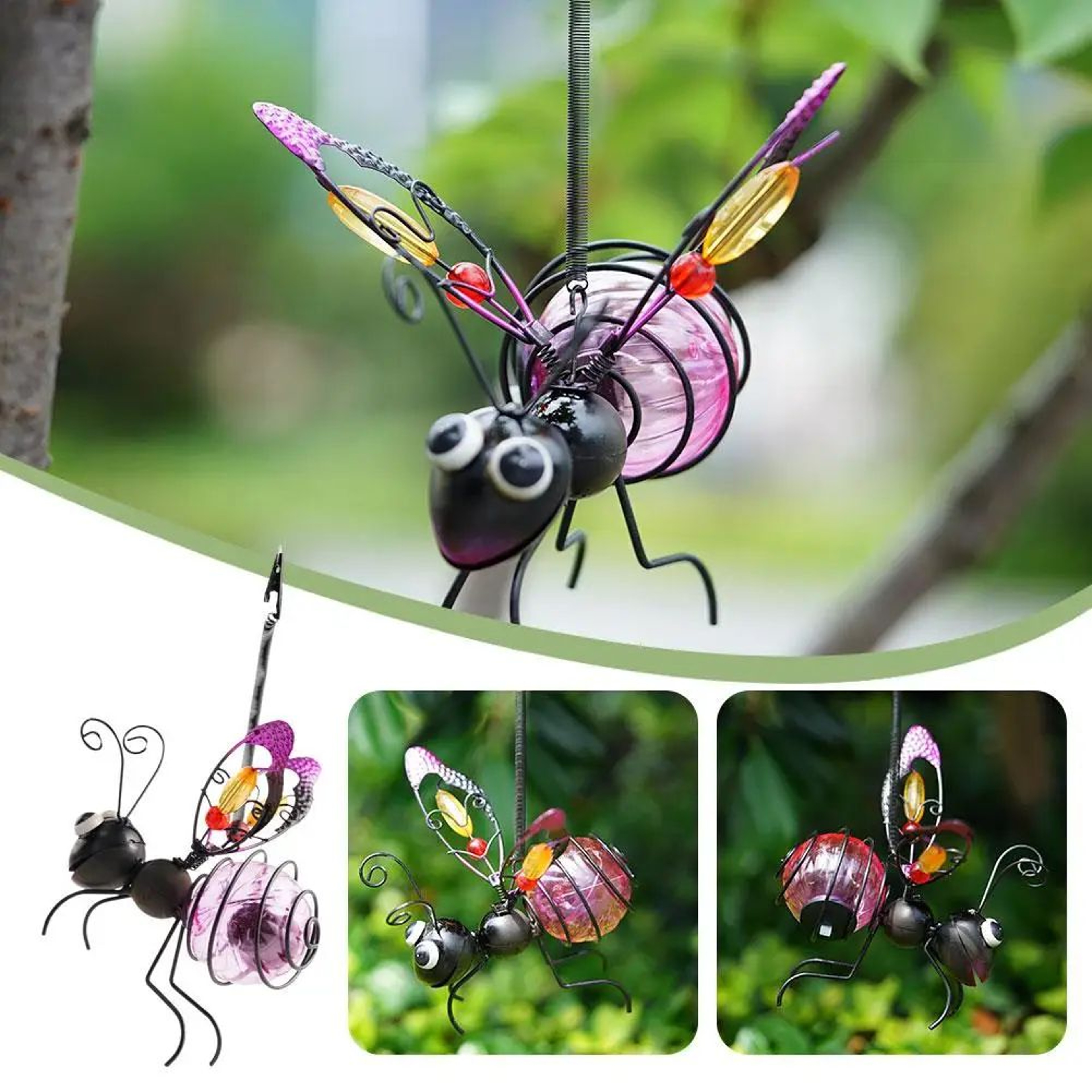 Solar Bee Lantern Garden Hanging Light 6