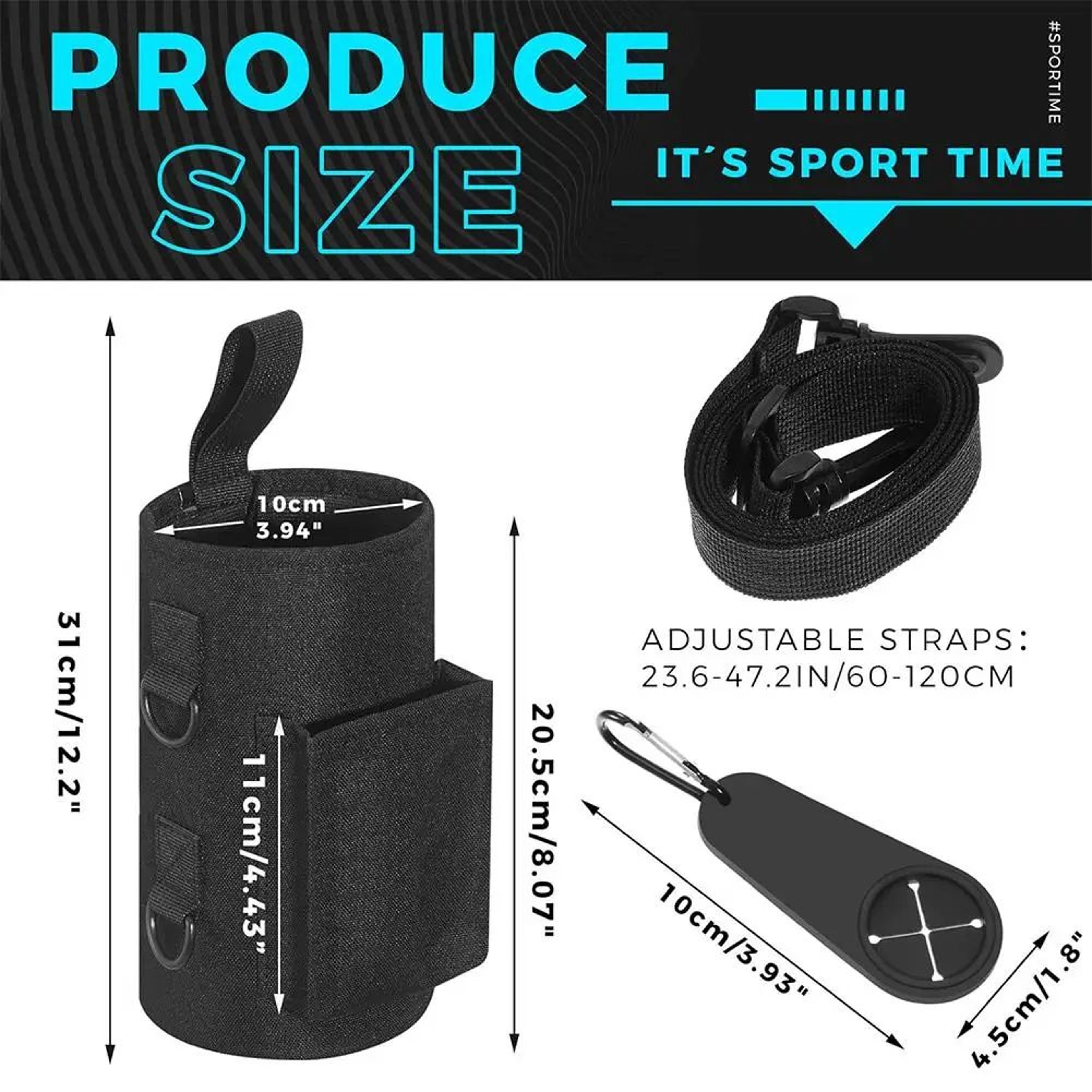 Magnetic Gym Water Bottle Holder Bag 6