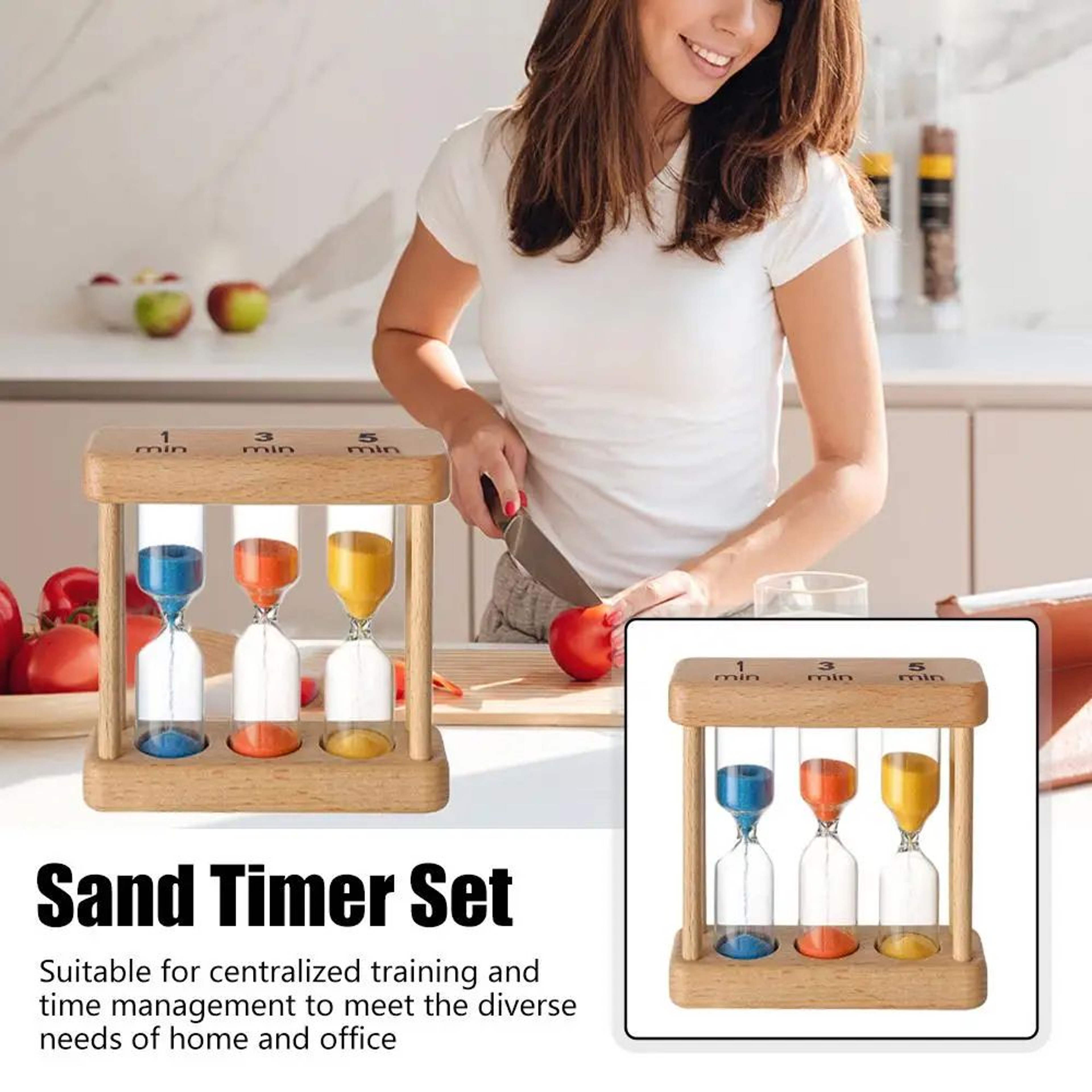 Wooden Sand Timer Hourglass Set 1