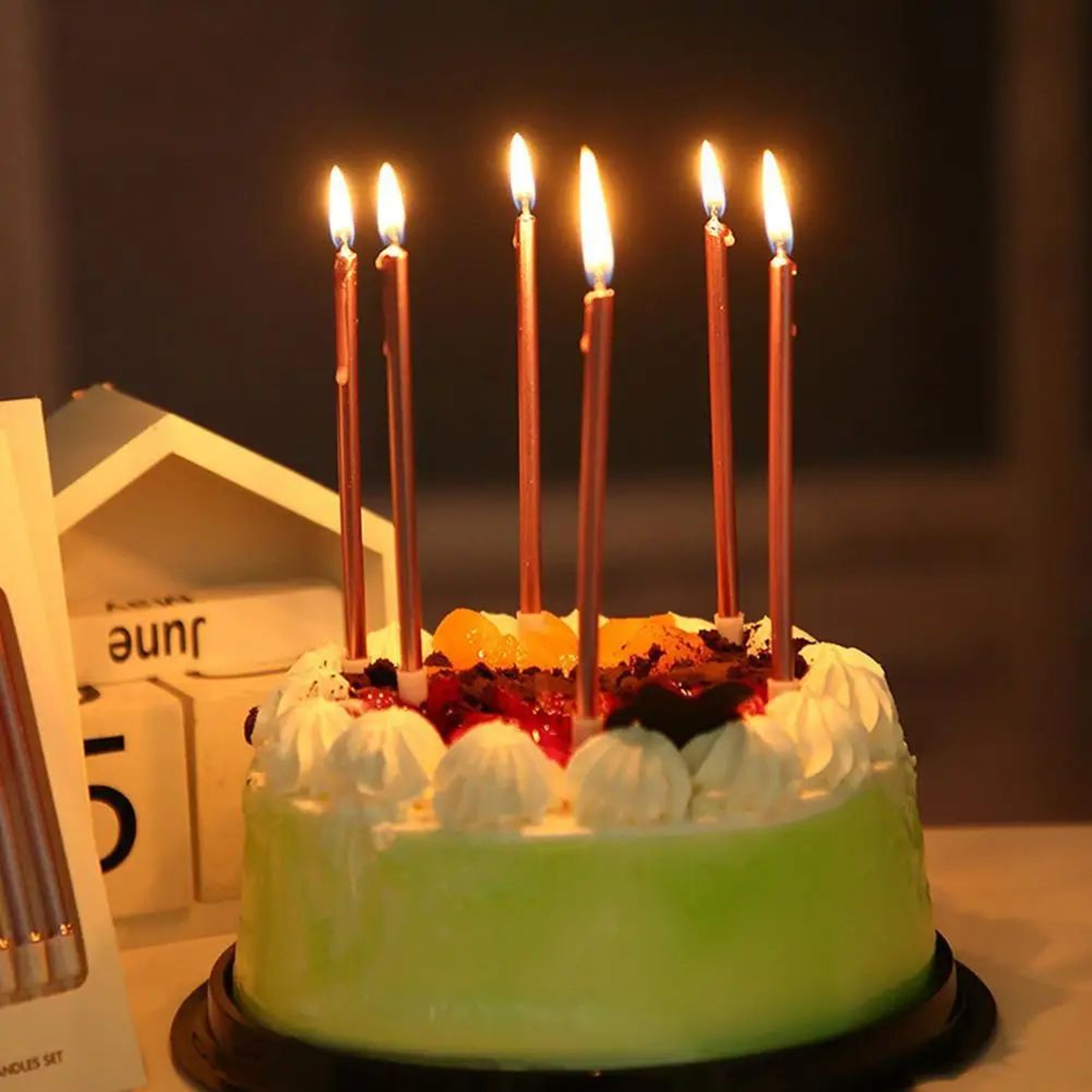 Gold And Silver Cake Candles Set 5