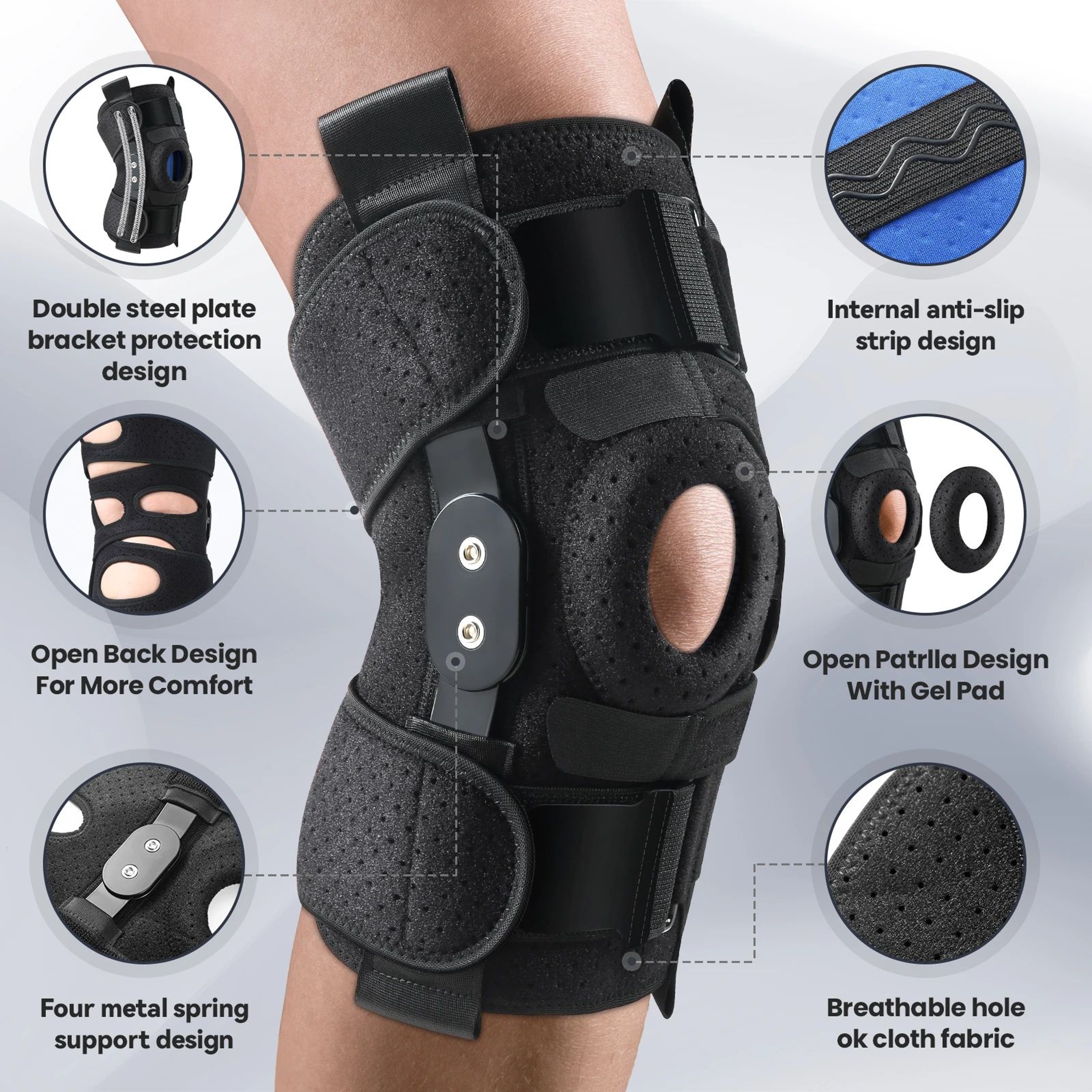 Hinged Knee Brace With Stabilizers 1