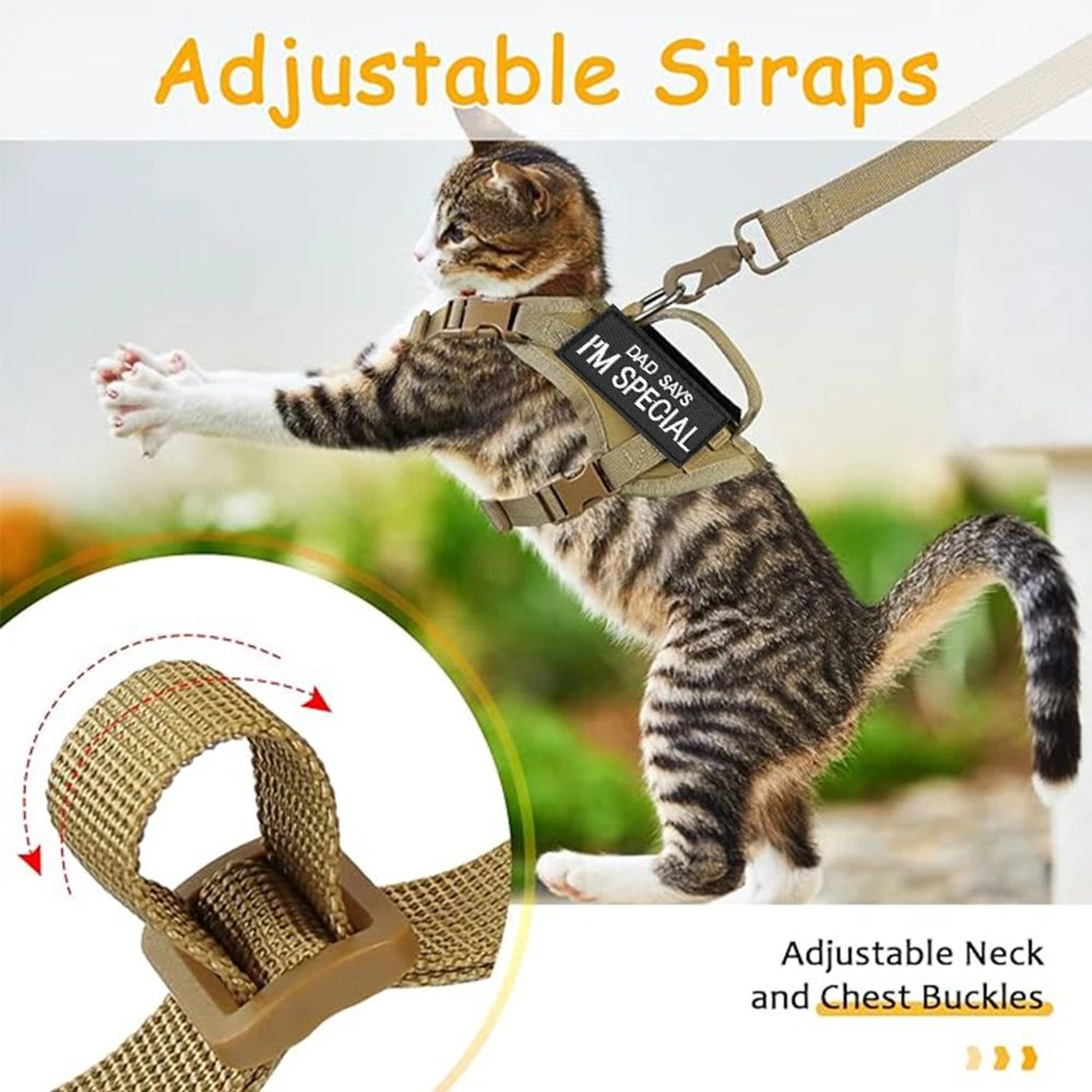 Tactical Cat Harness With Leash 8