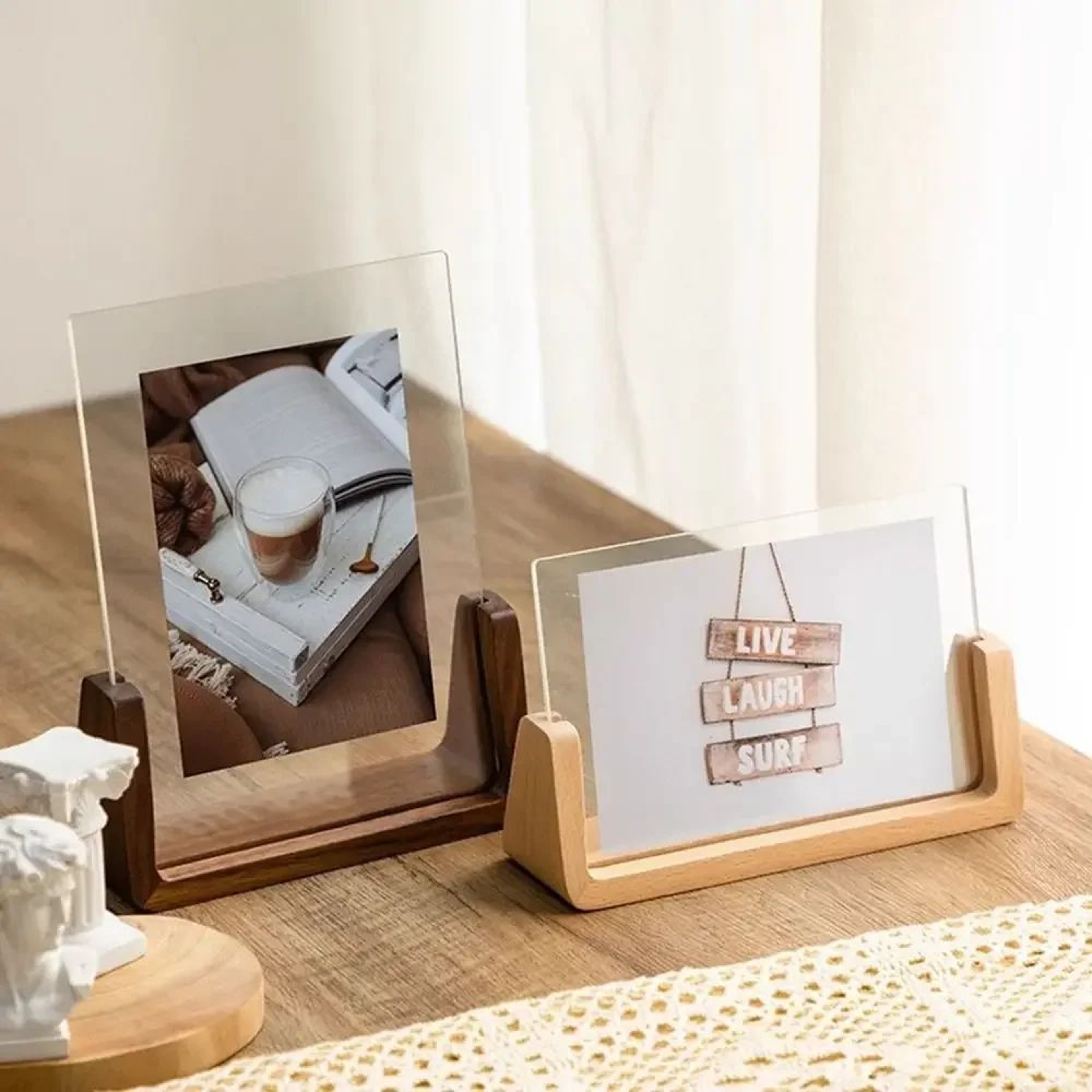 Walnut And Beech Acrylic UShape Photo Frame 3