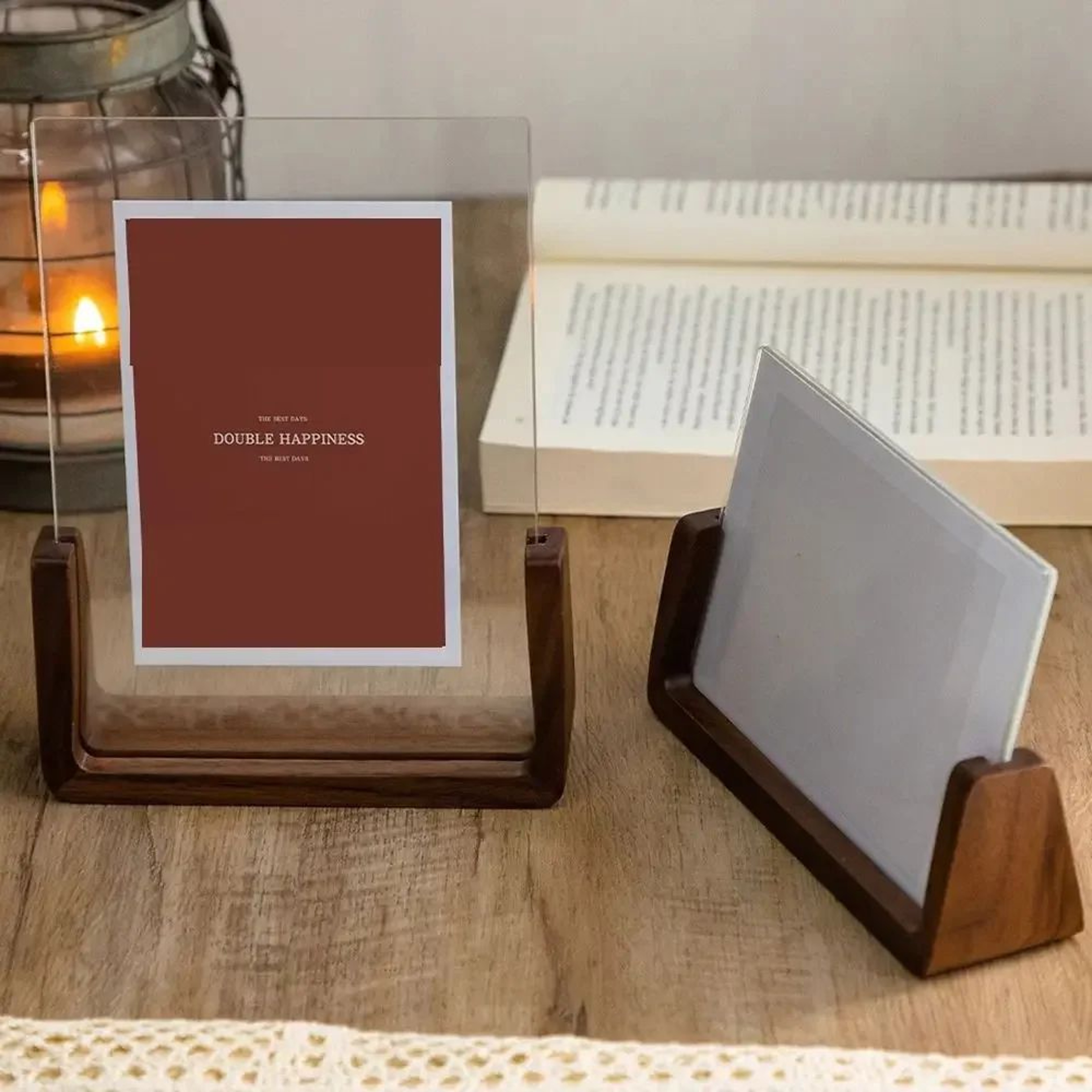 Walnut And Beech Acrylic UShape Photo Frame 9
