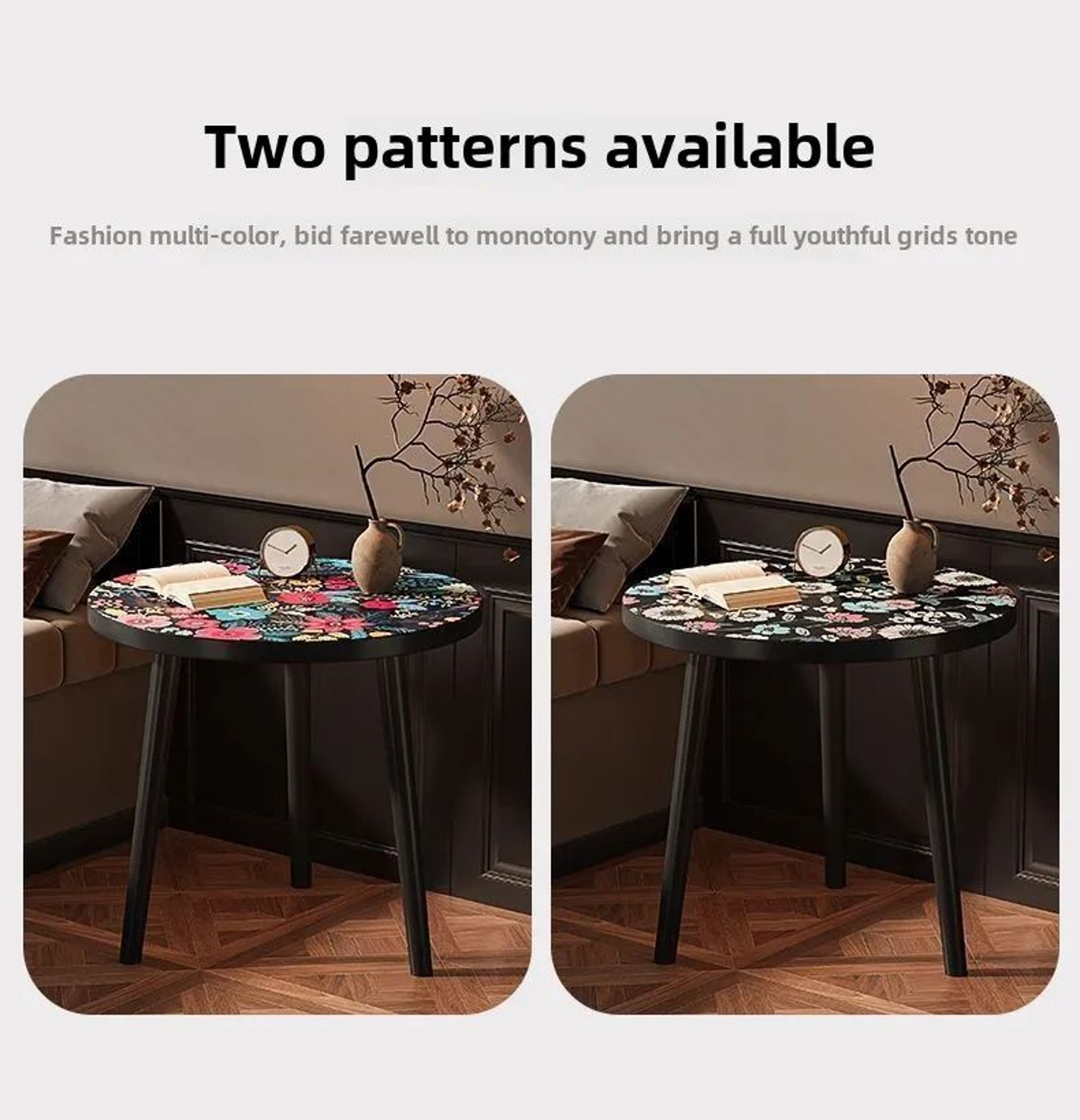 Mandala Wooden Round Side Table 11