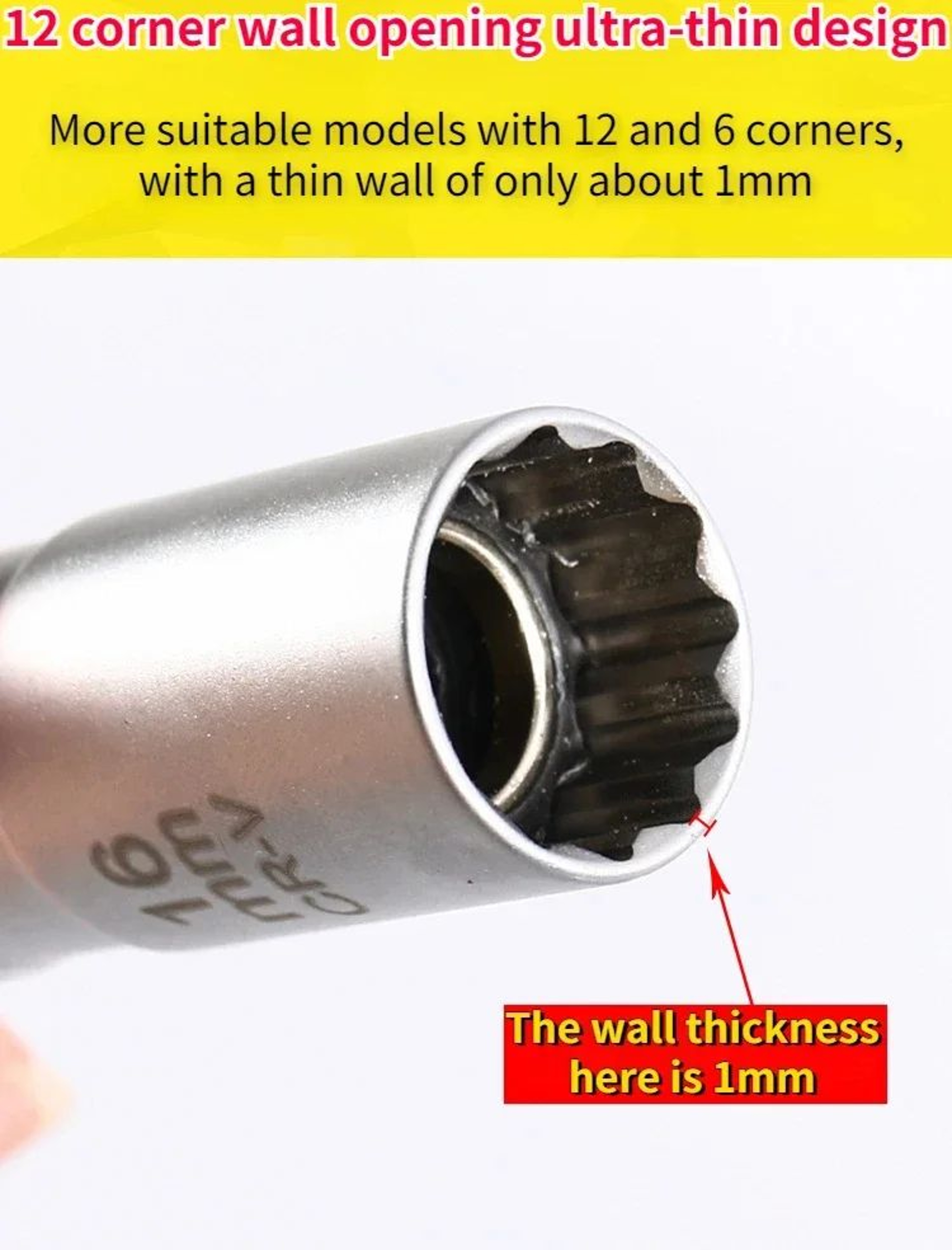 Magnetic Spark Plug Socket Wrench Set 8