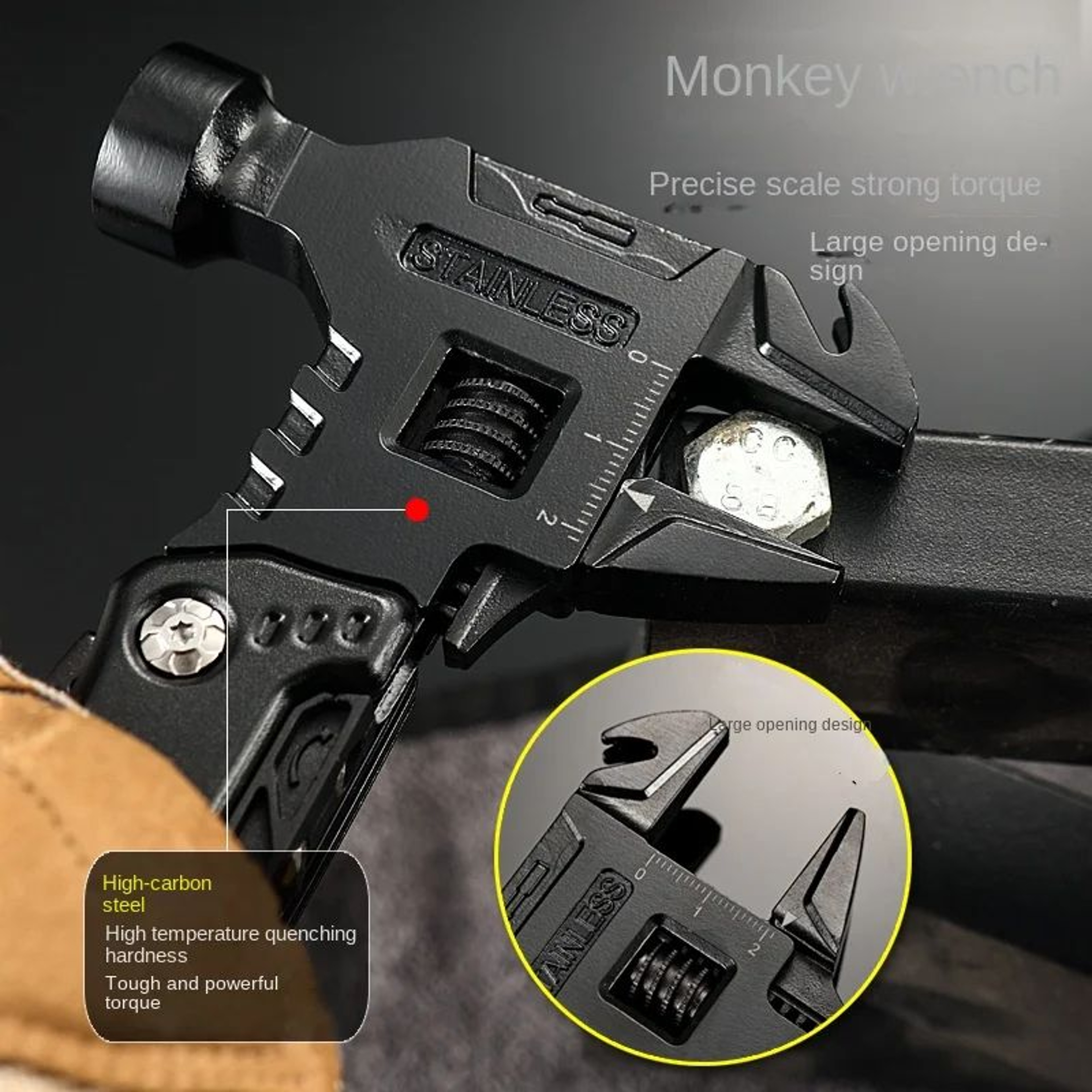 Multifunction Folding Wrench Hammer Tool 2