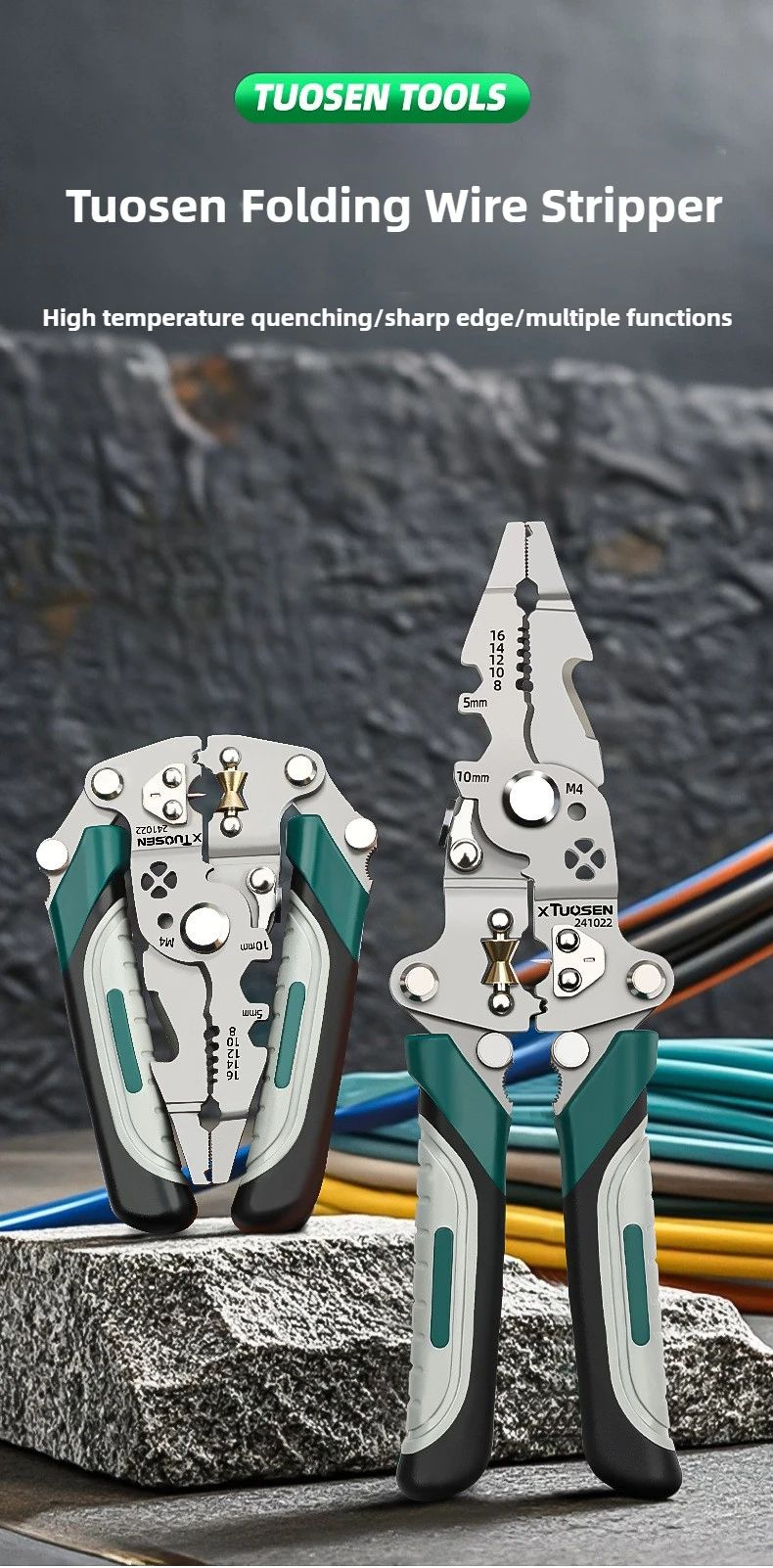 TUOSEN Multifunction Foldable Wire Stripper Pliers 5