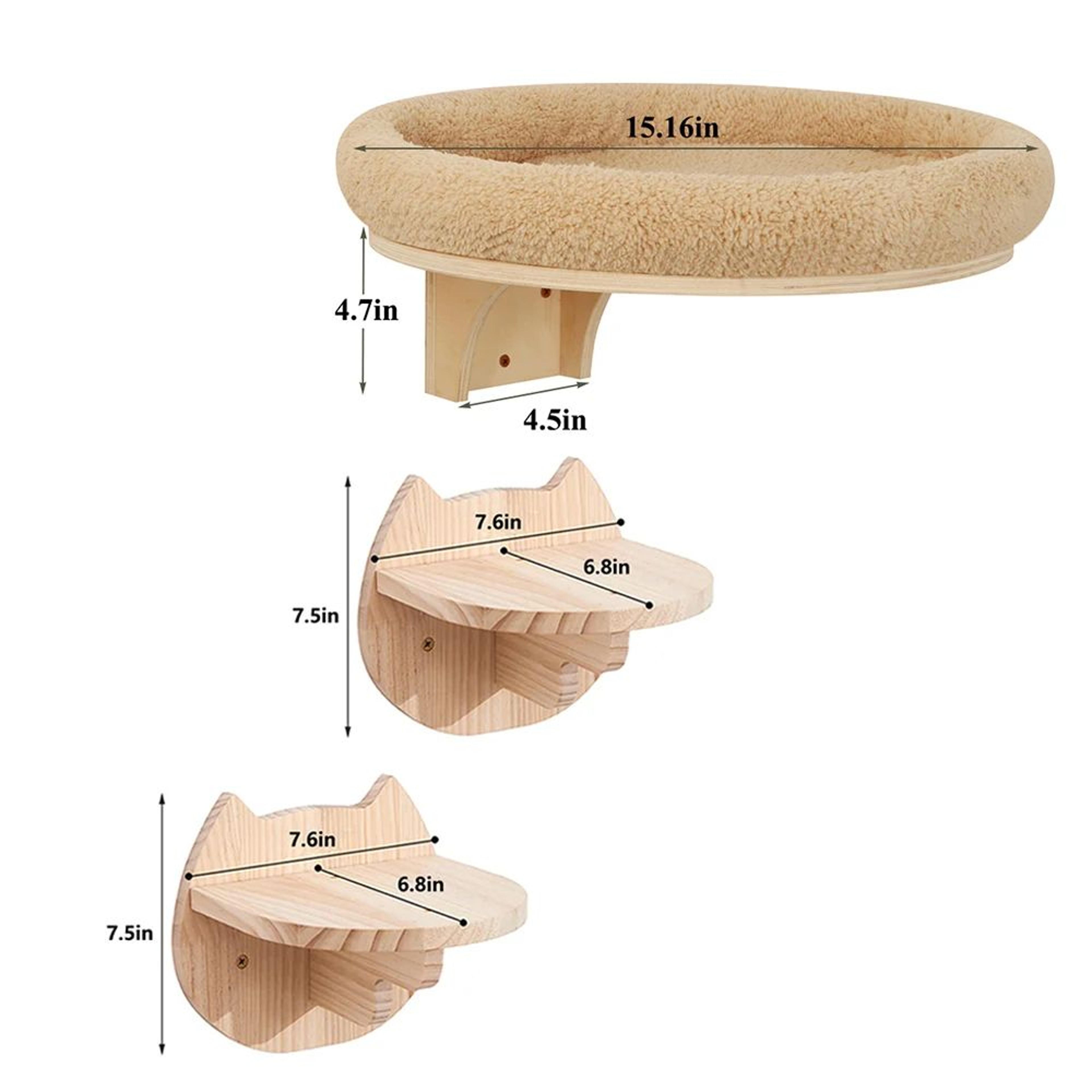 Wall Mounted Cat Climbing Ladder With Hammock 15