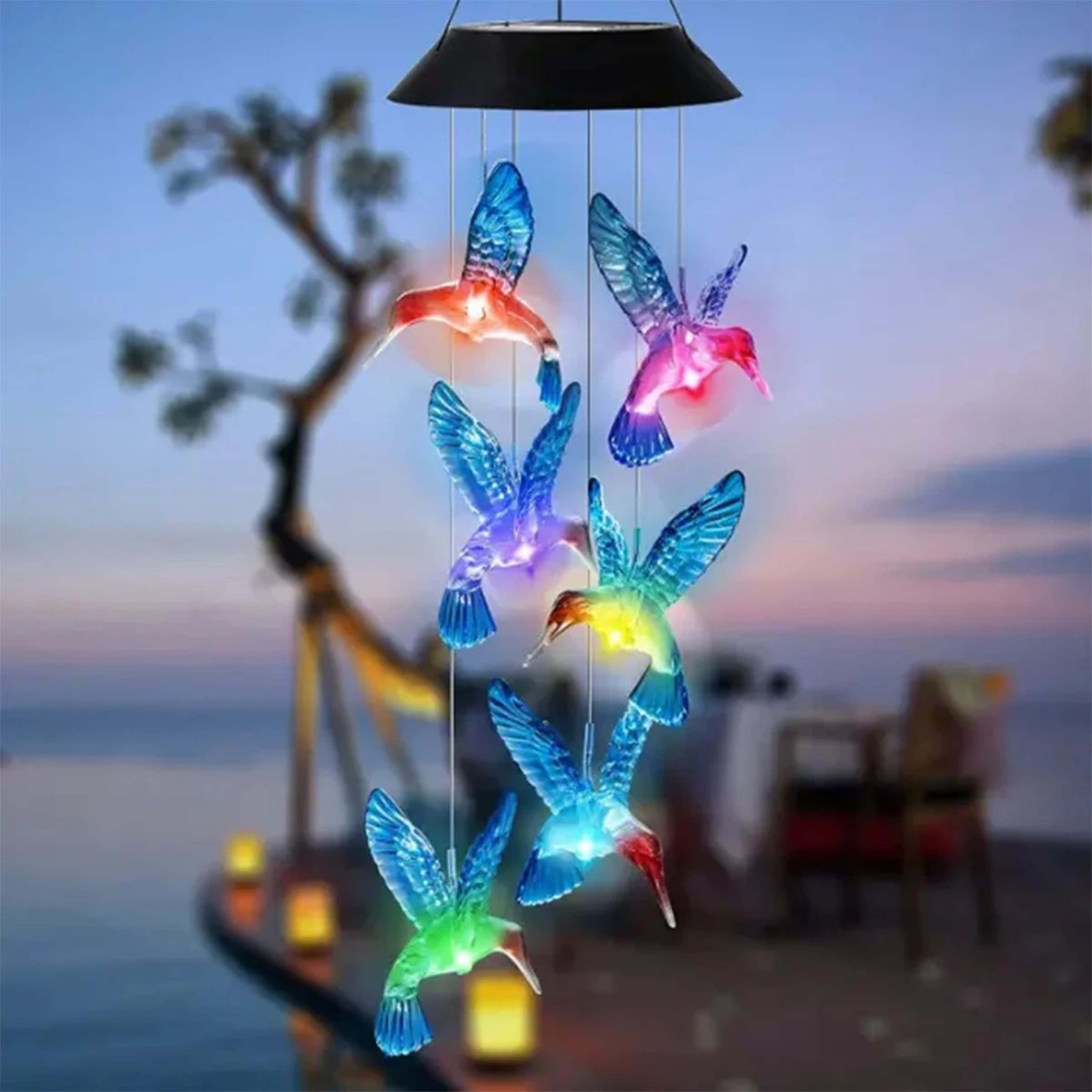 Solar Hummingbird Wind Chimes 4