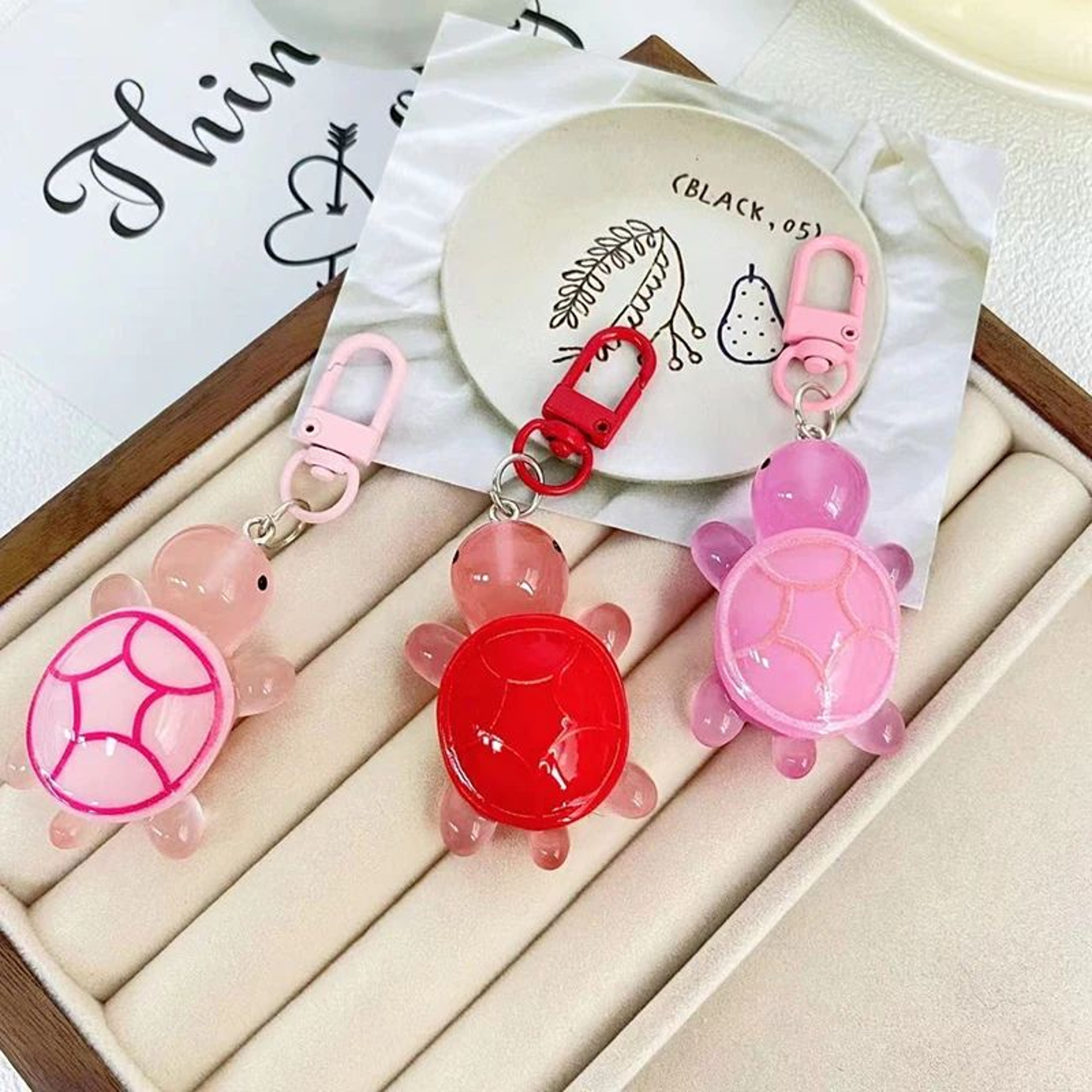 Glow Turtle Resin Keychain Ornament 4