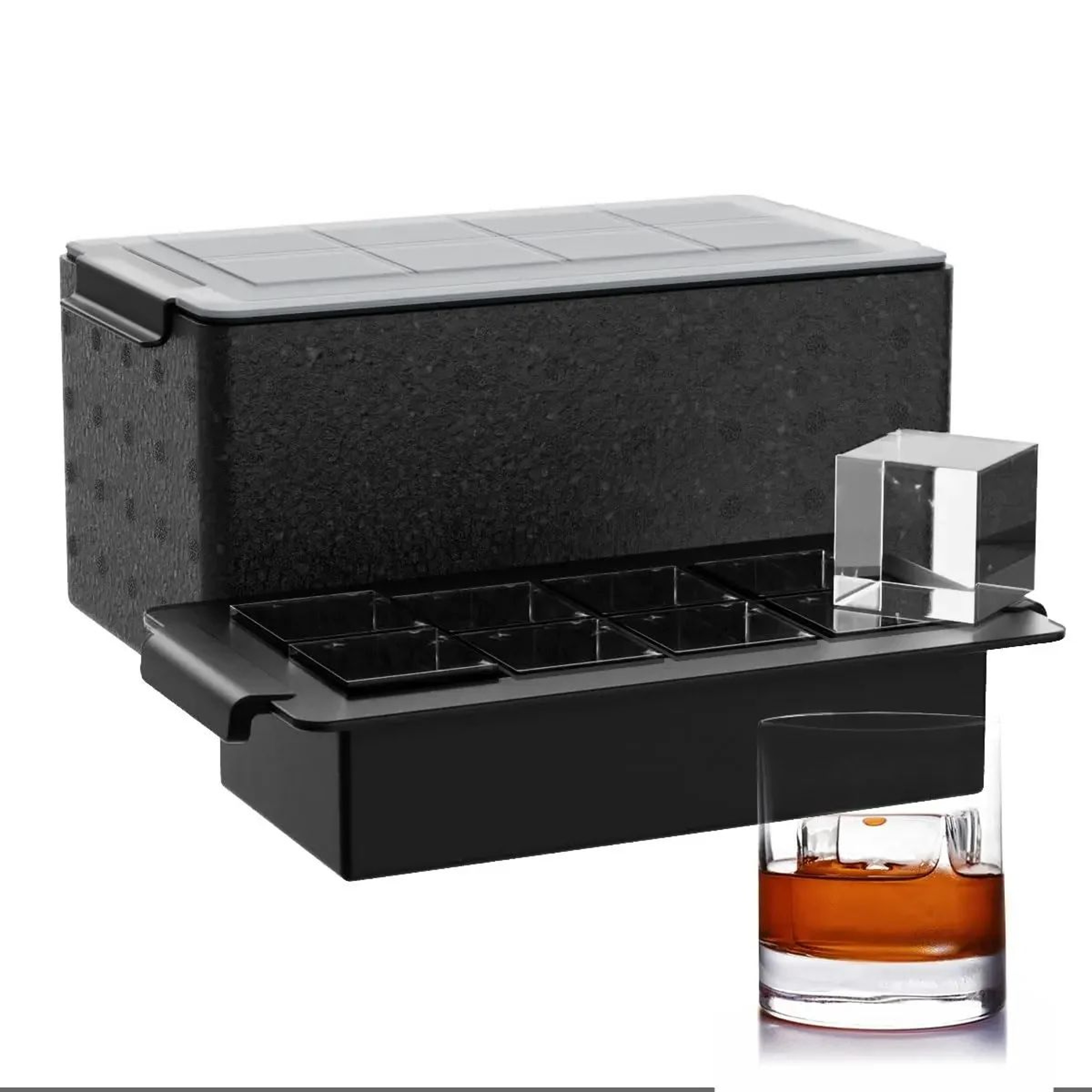Clear Square Ice Cube Tray For Whiskey 0