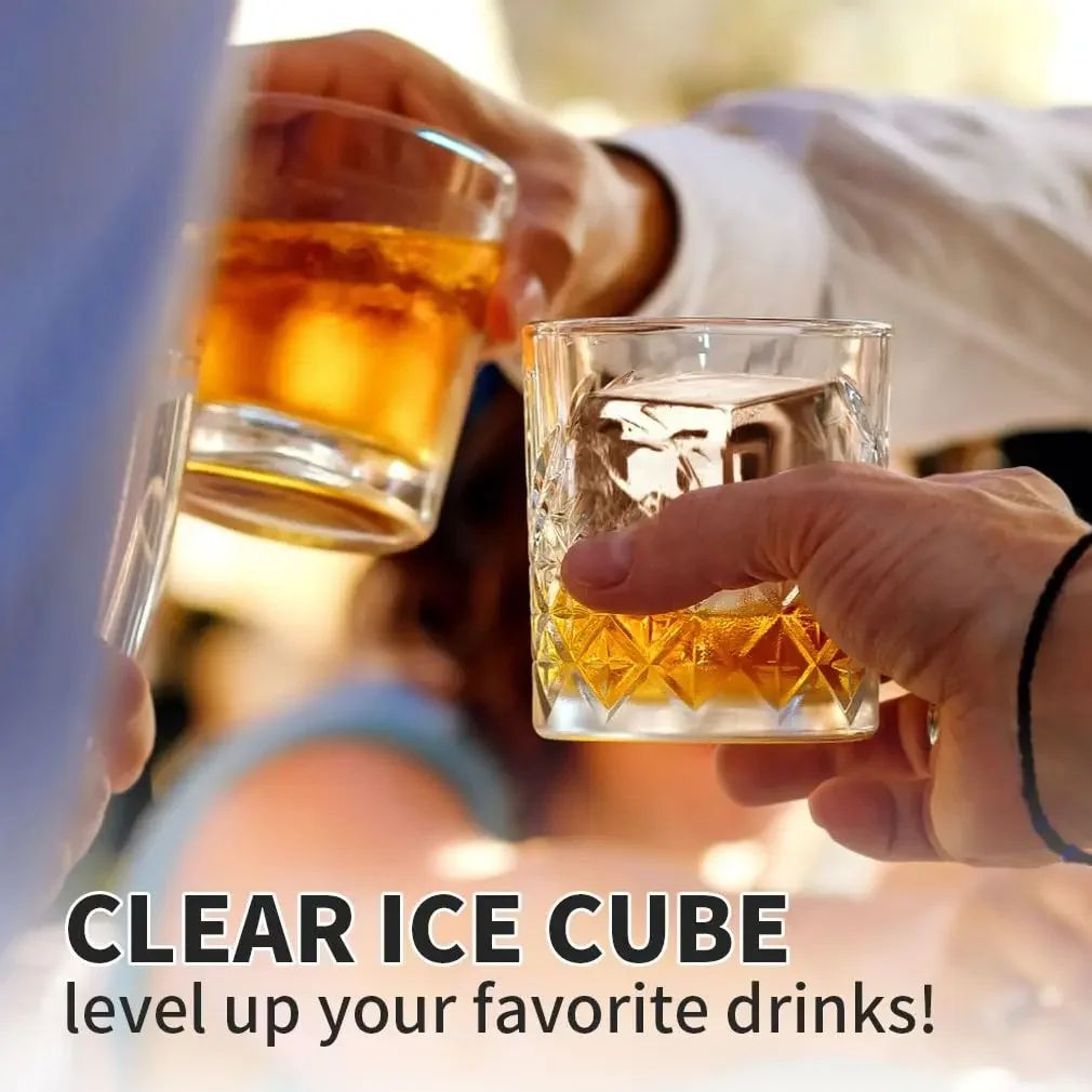 Clear Square Ice Cube Tray For Whiskey 3