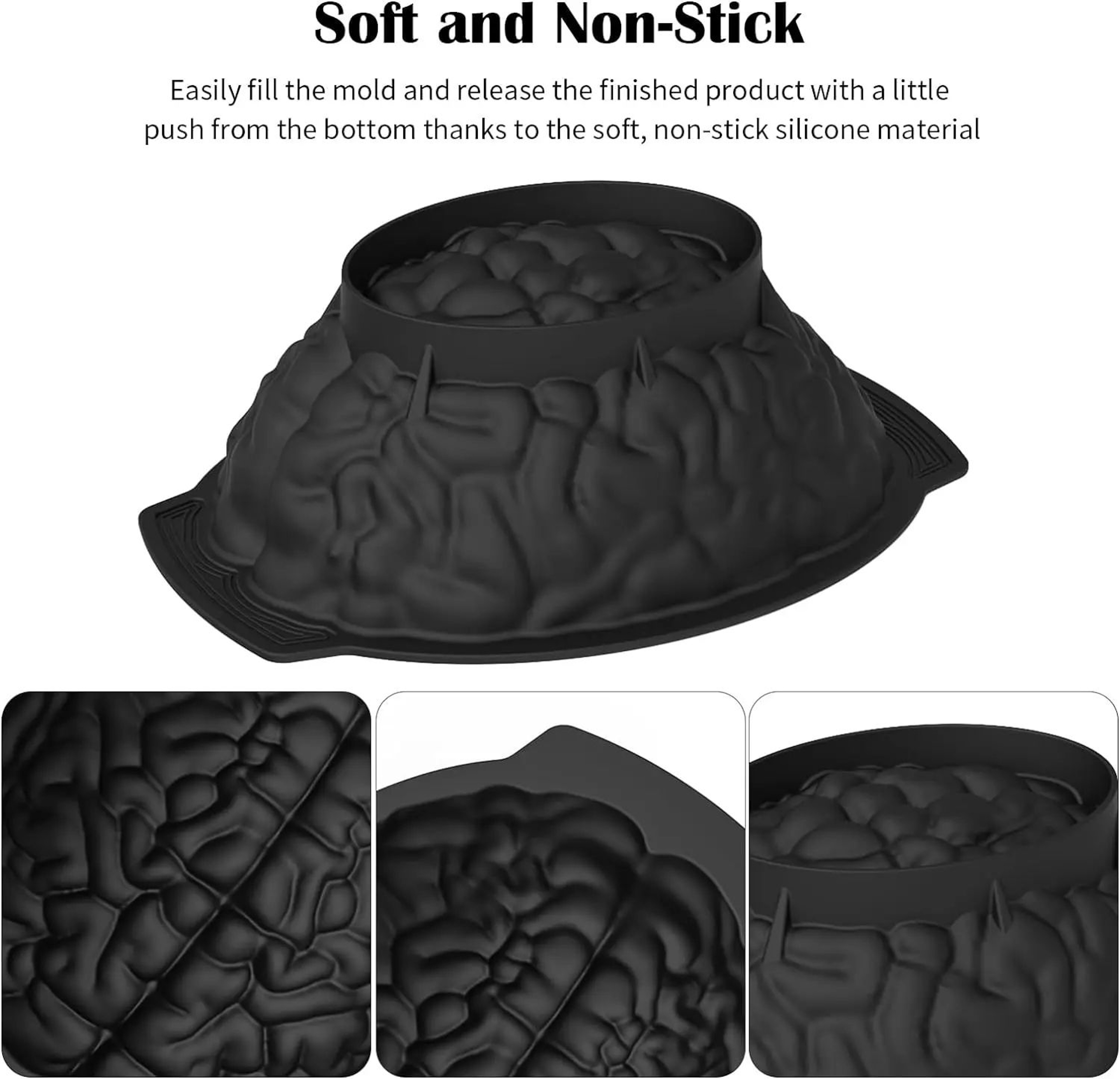 Silicone Human Brain Cake Mold 8