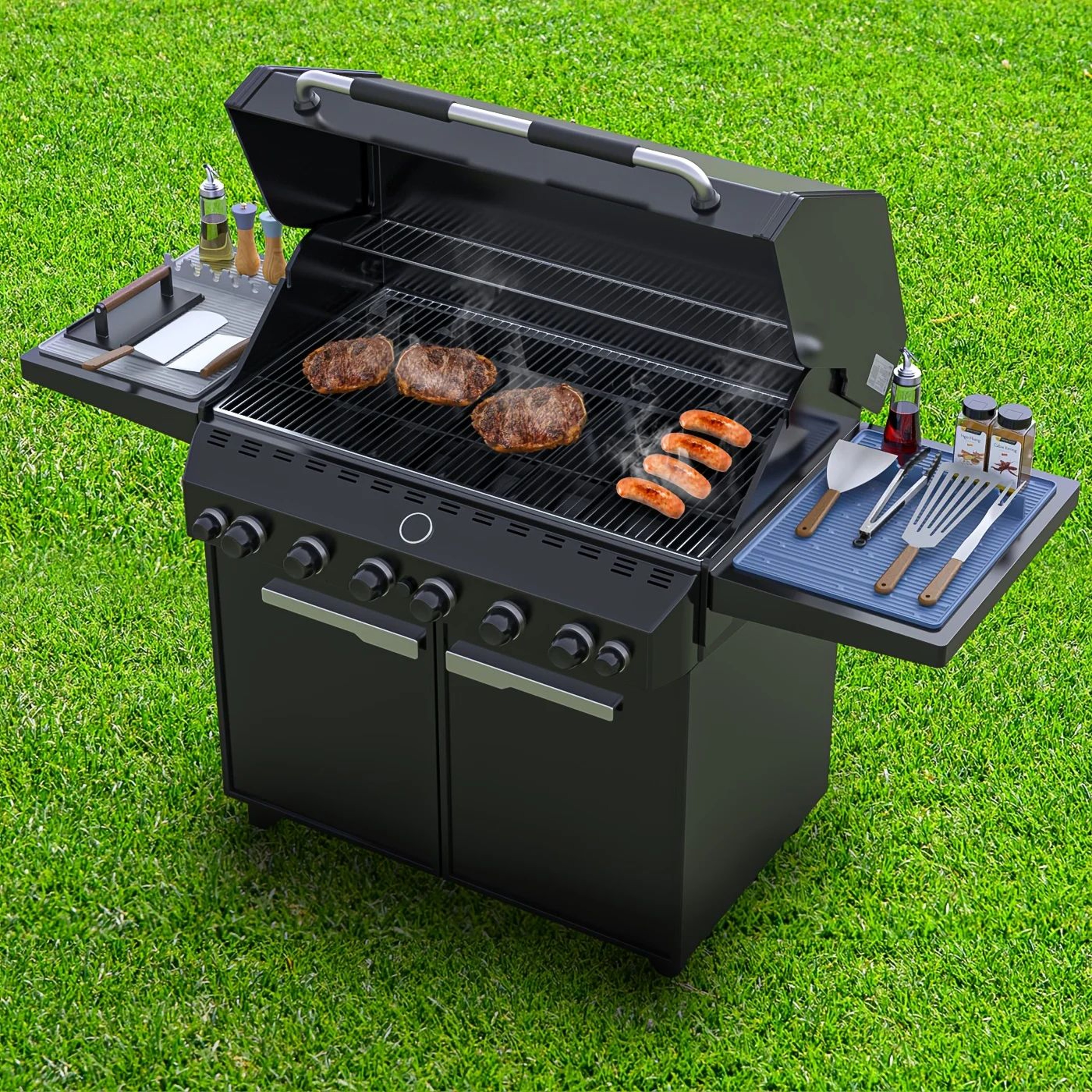Silicone Grill Mat With Utensil Holder 4