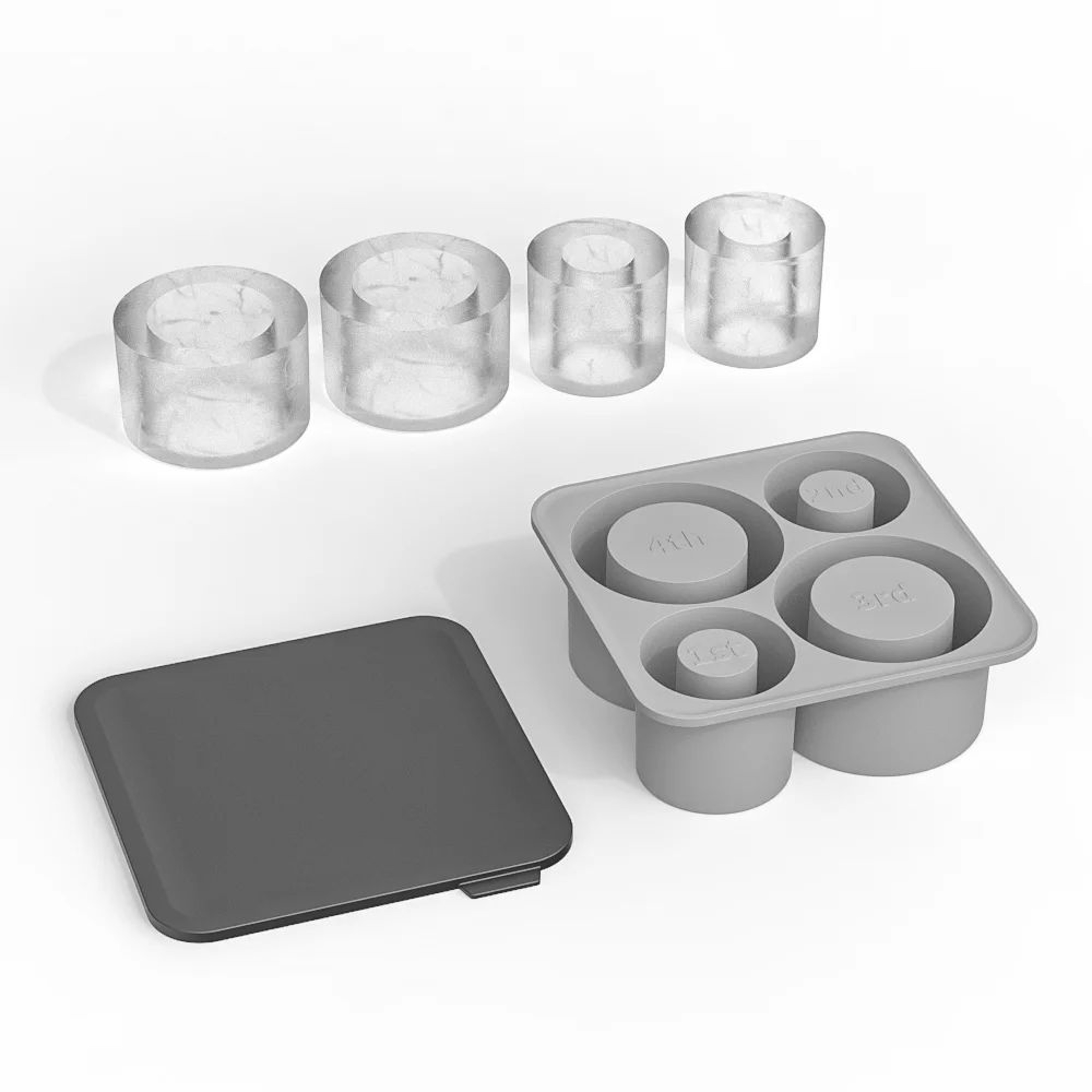 Silicone Hollow Cylinder Ice Cube Tray 13