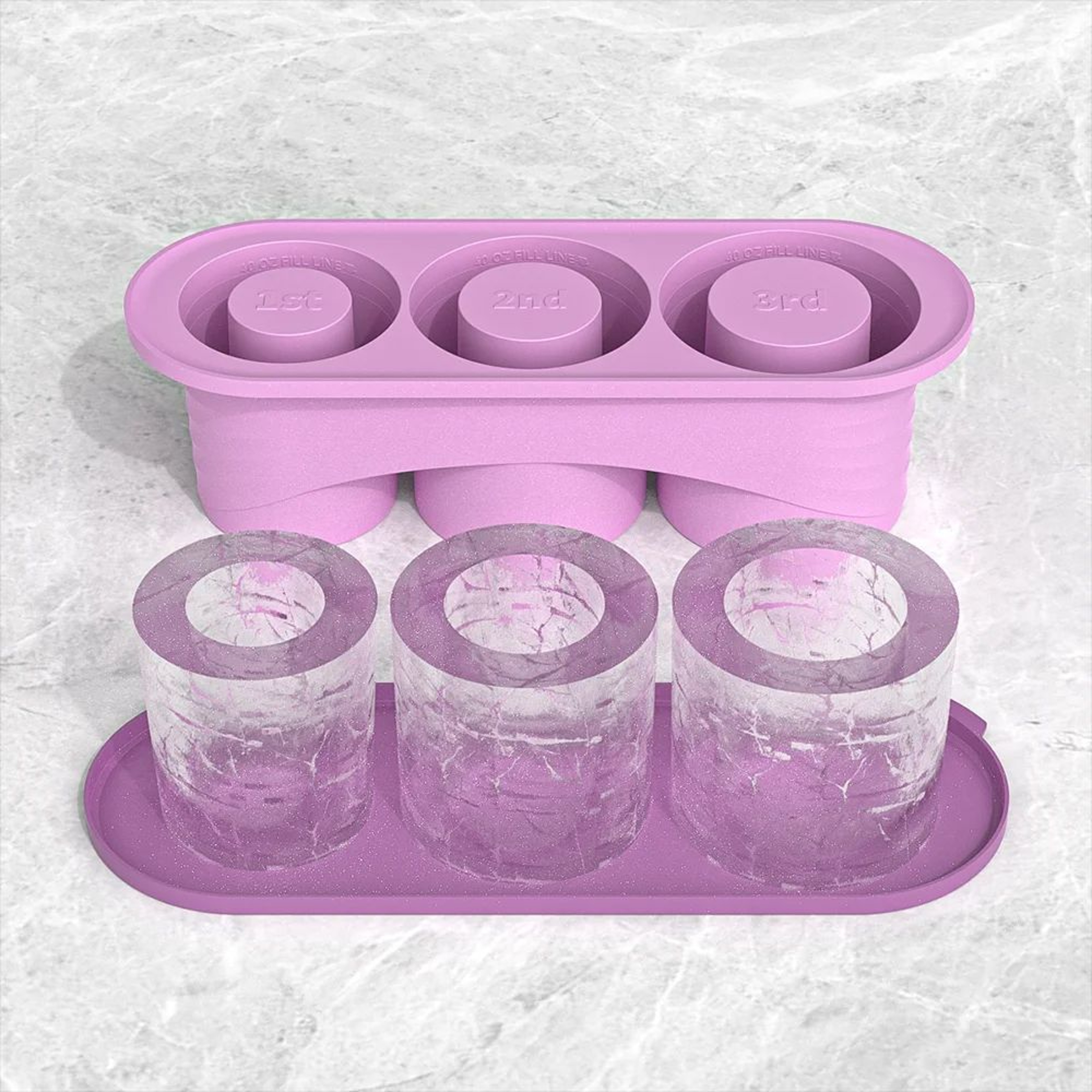Cylinder Ice Cube Tray For Tumbler Cups 8