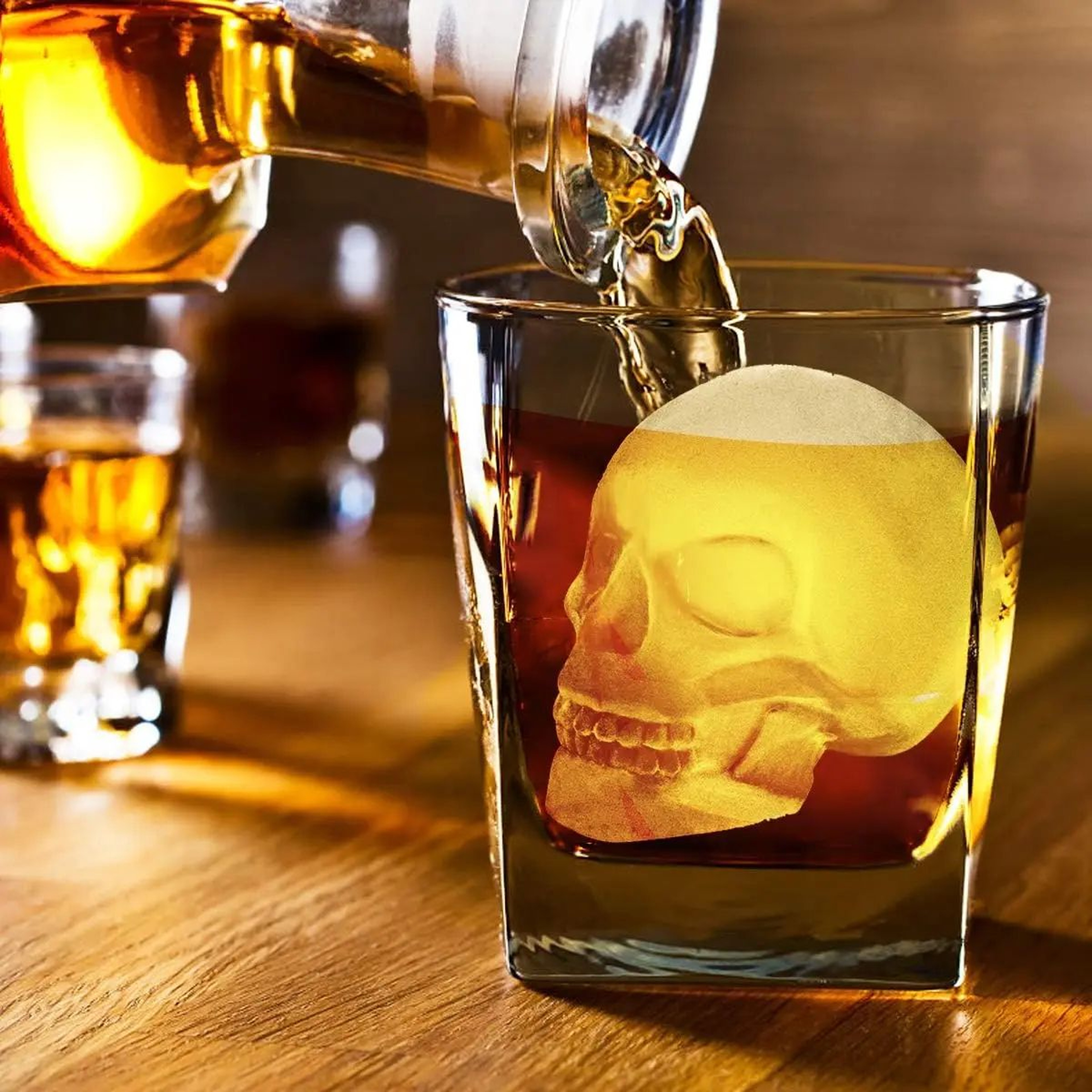 Large 3D Skull Ice Mold For Whiskey 1