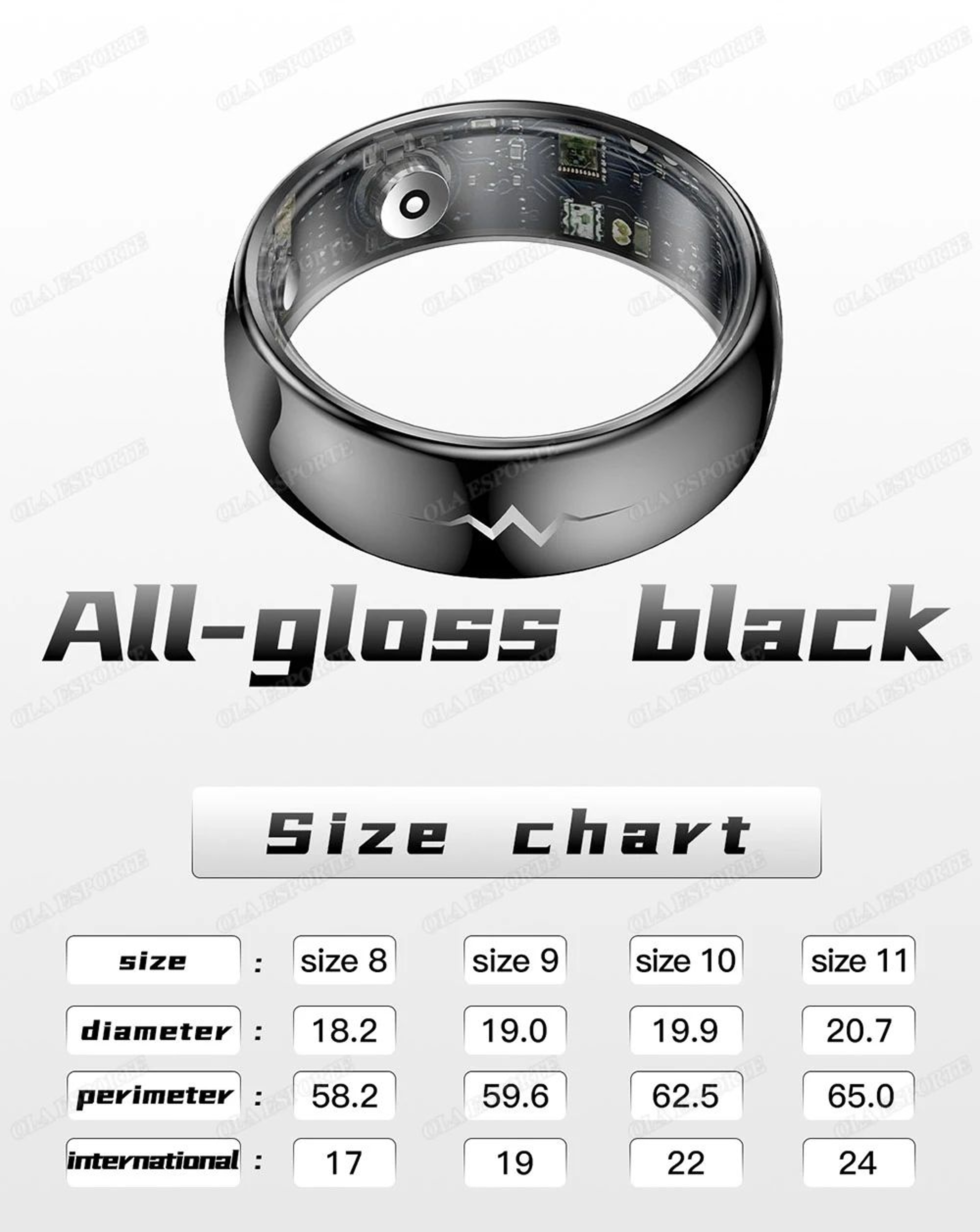 Smart Health Monitoring Ring Heart Rate SpO2 Blood Pressure Temperature Sleep Tracker 1