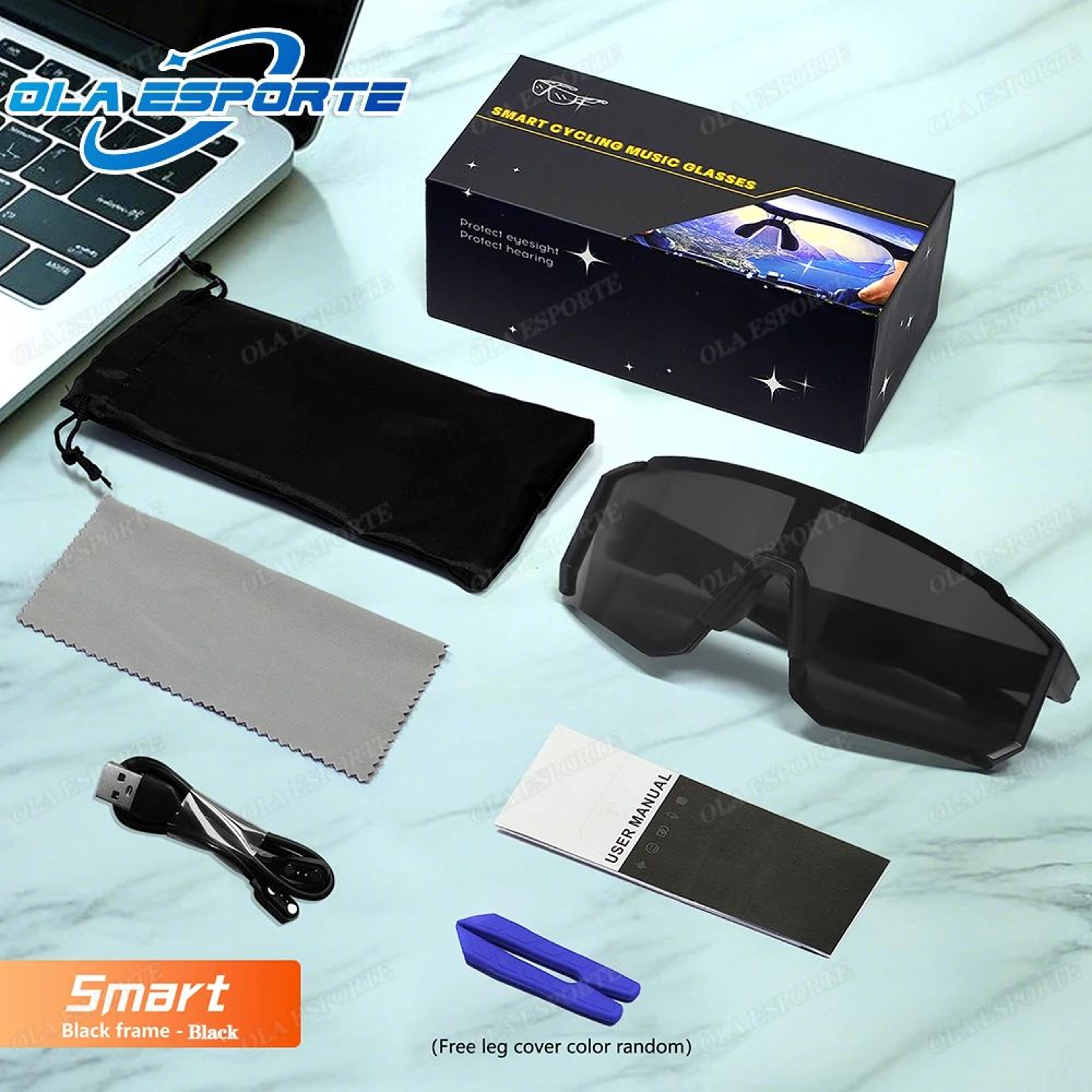 Outdoor Bluetooth Audio Smart Glasses UV Protection Sports Sunglasses 6