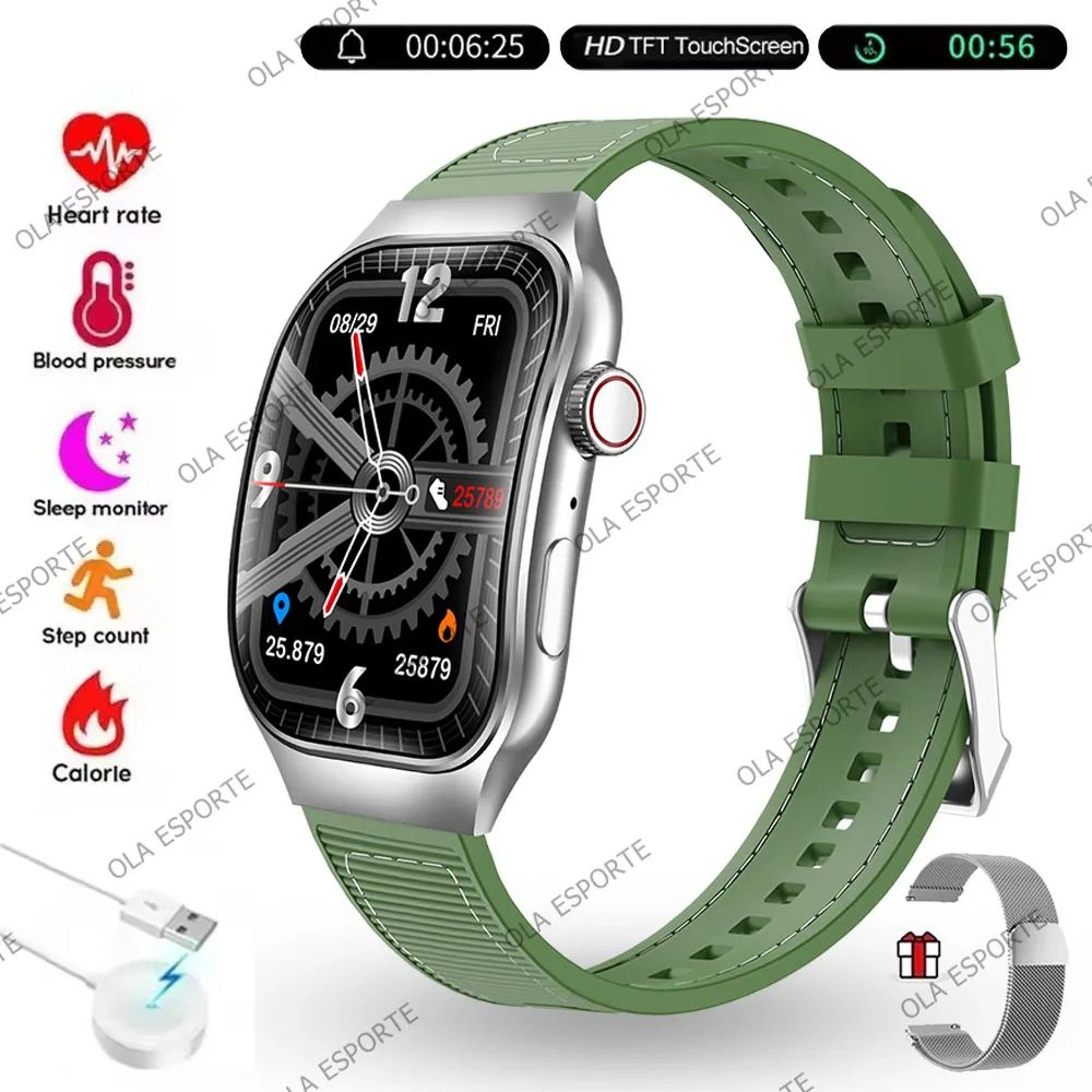 AMOLED Bluetooth Smart Watch With Calling Health Sports Tracking 14
