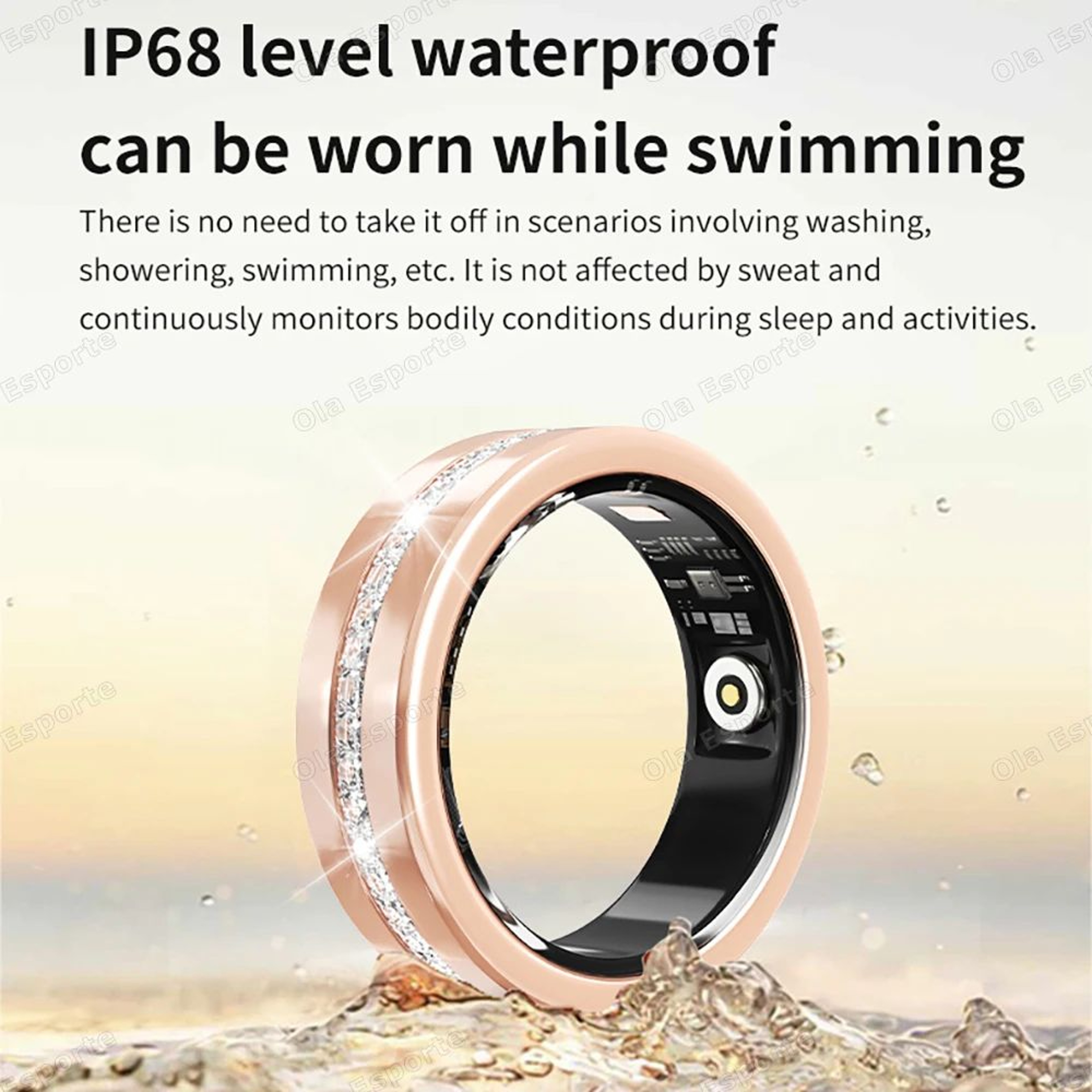 Fashion Smart Fitness Ring Heart Rate Pedometer Health Tracker 5