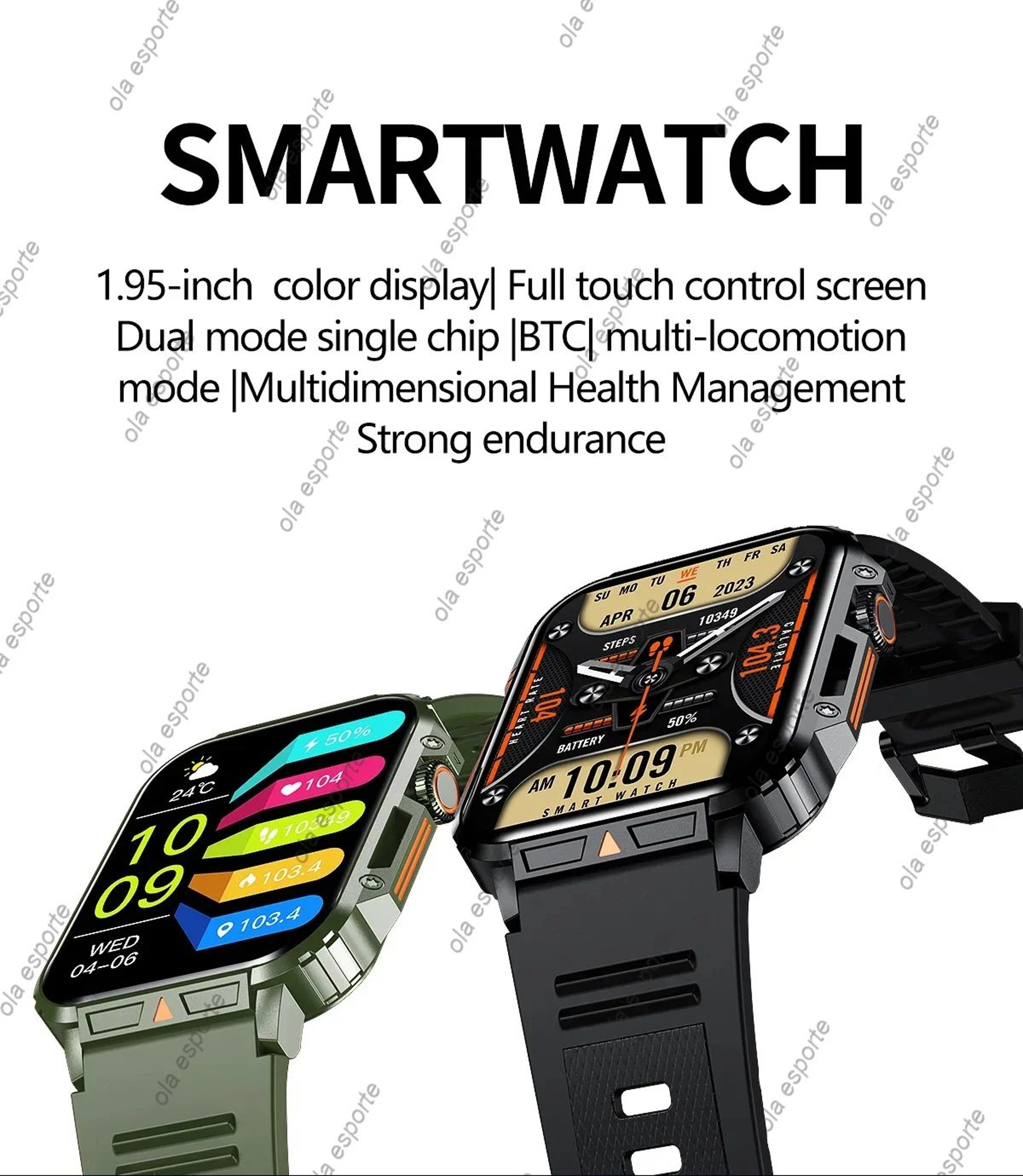 Outdoor Military Bluetooth Smart Watch Heart Rate SpO2 Fitness Tracker 6