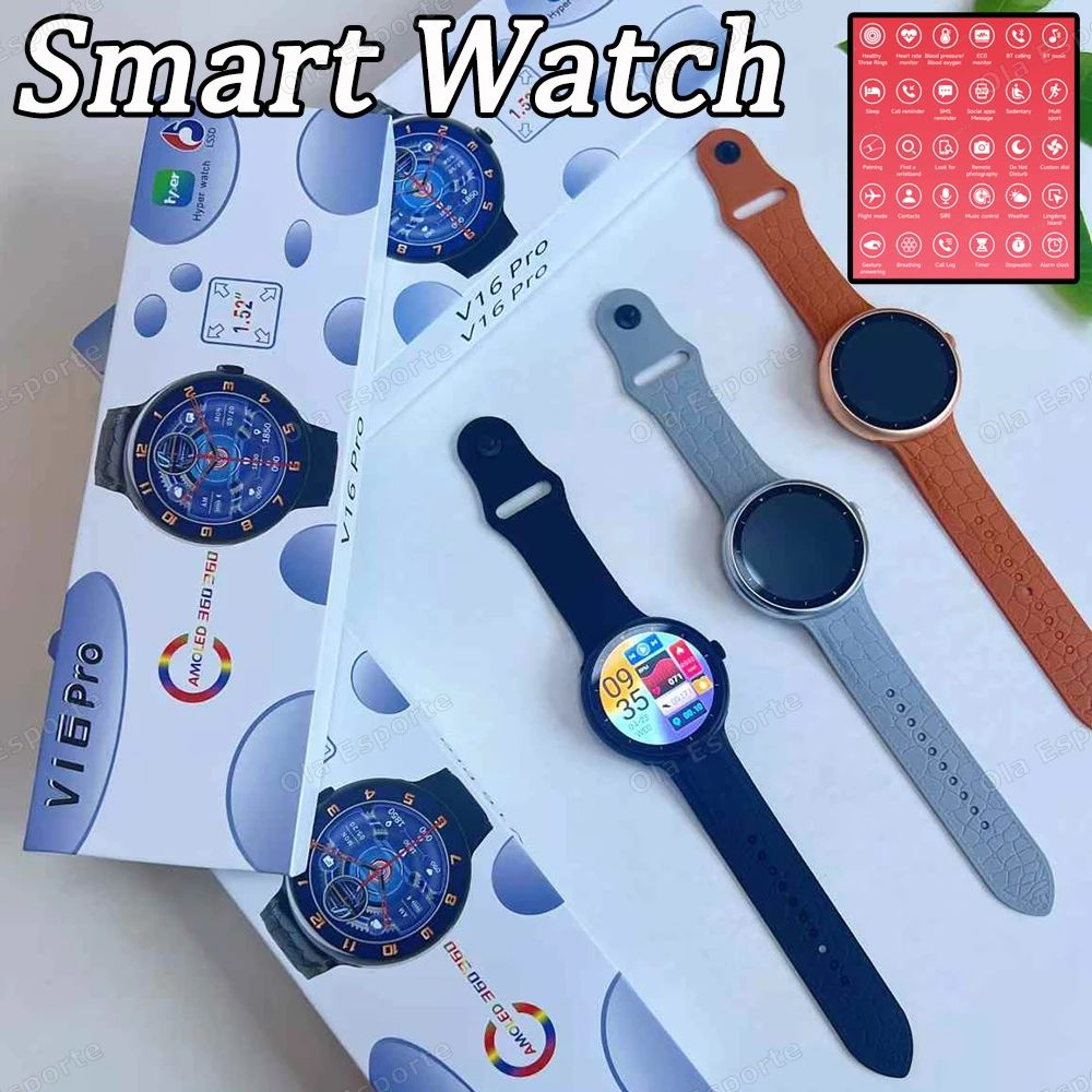 Outdoor Fashion Bluetooth Smart Watch Heart Rate Fitness Tracker 0