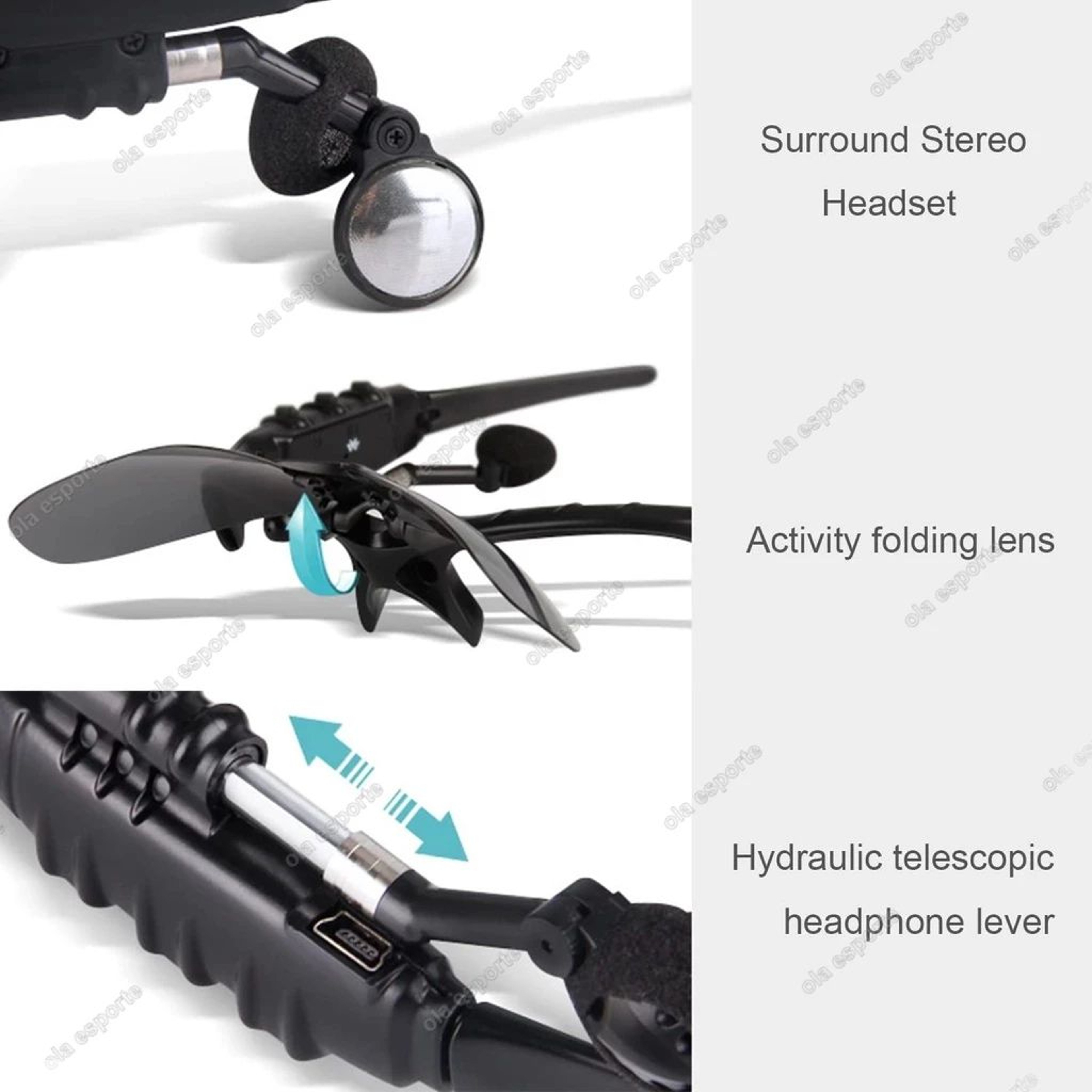 Wireless Stereo Smart Glasses Sunglasses With Mic For Sports And Driving 9