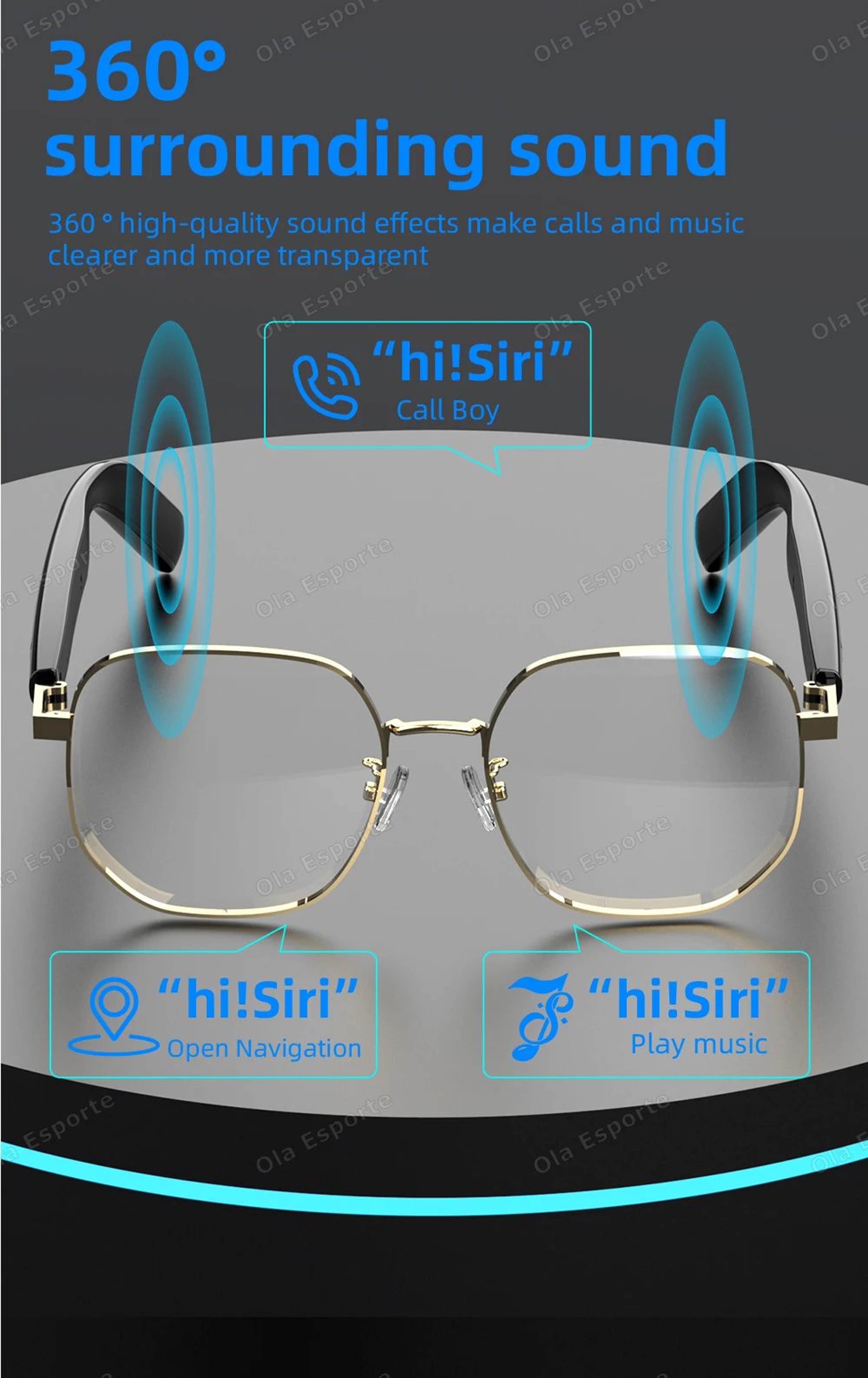 Bluetooth Audio Smart Glasses With Anti Blue Light Lenses 10