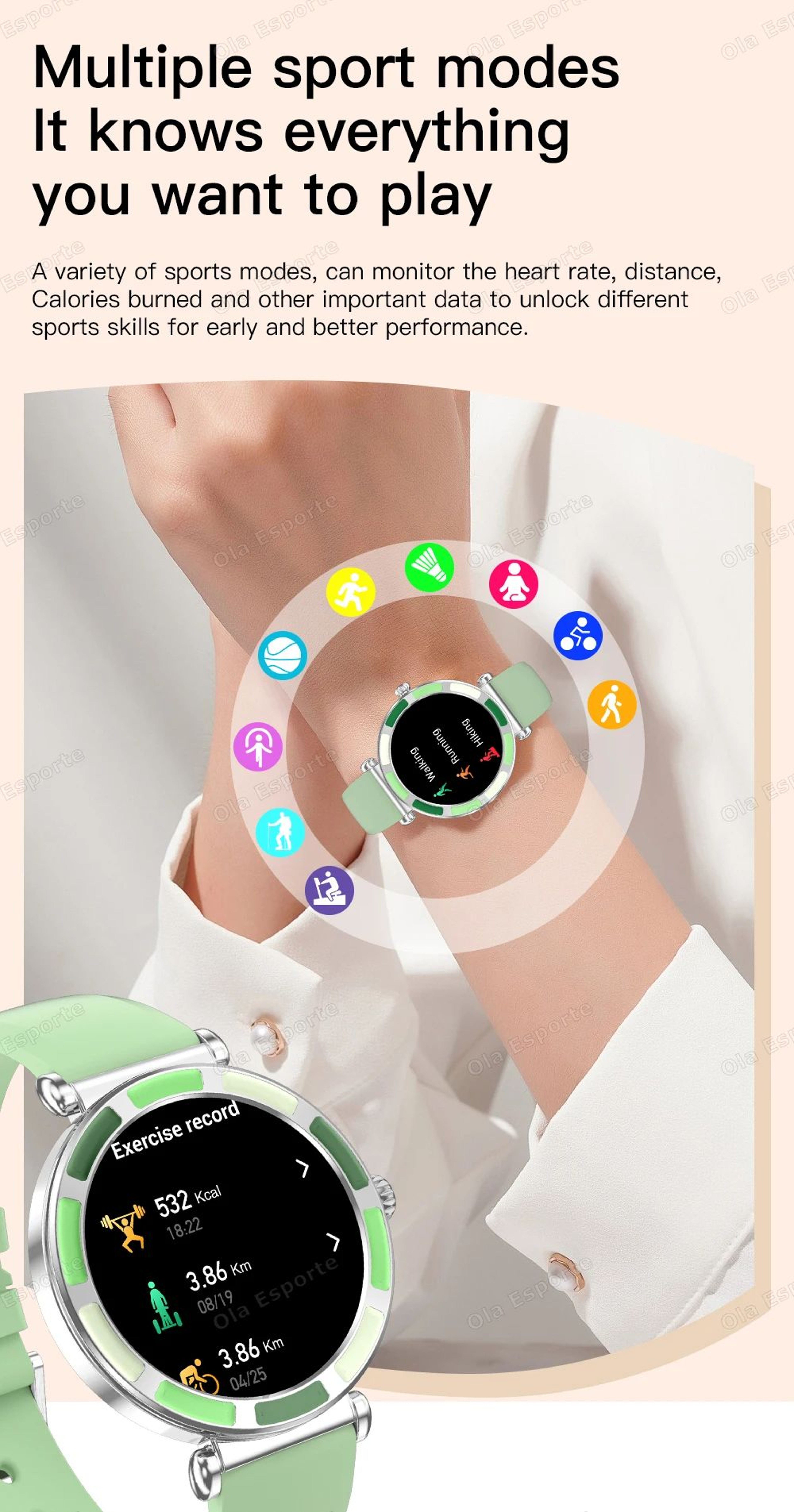 Women Bluetooth Calling Smart Watch Heart Rate Sports Fitness Tracker 8
