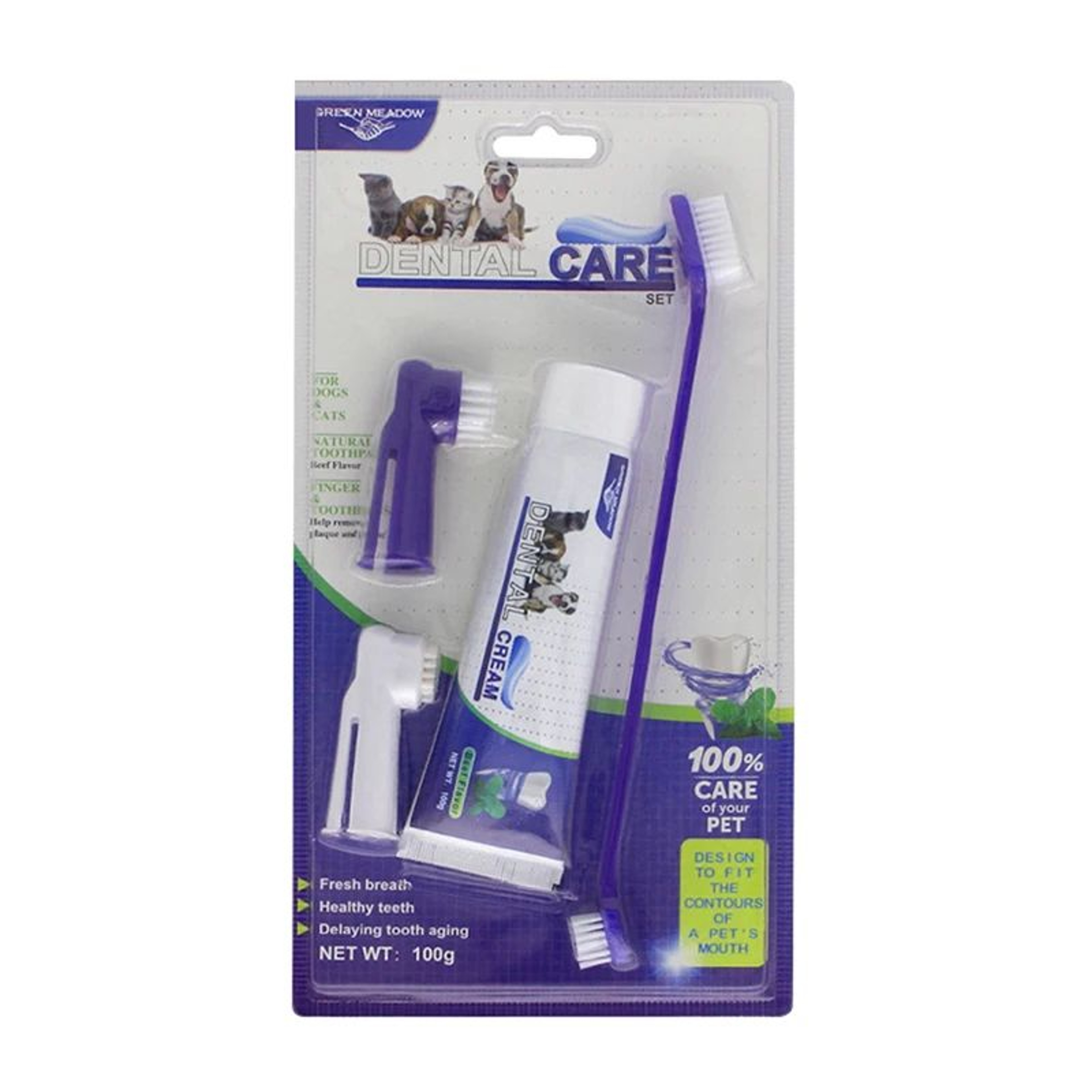 Dog Dental Care Kit Toothpaste Toothbrush And Finger Brush Set 1