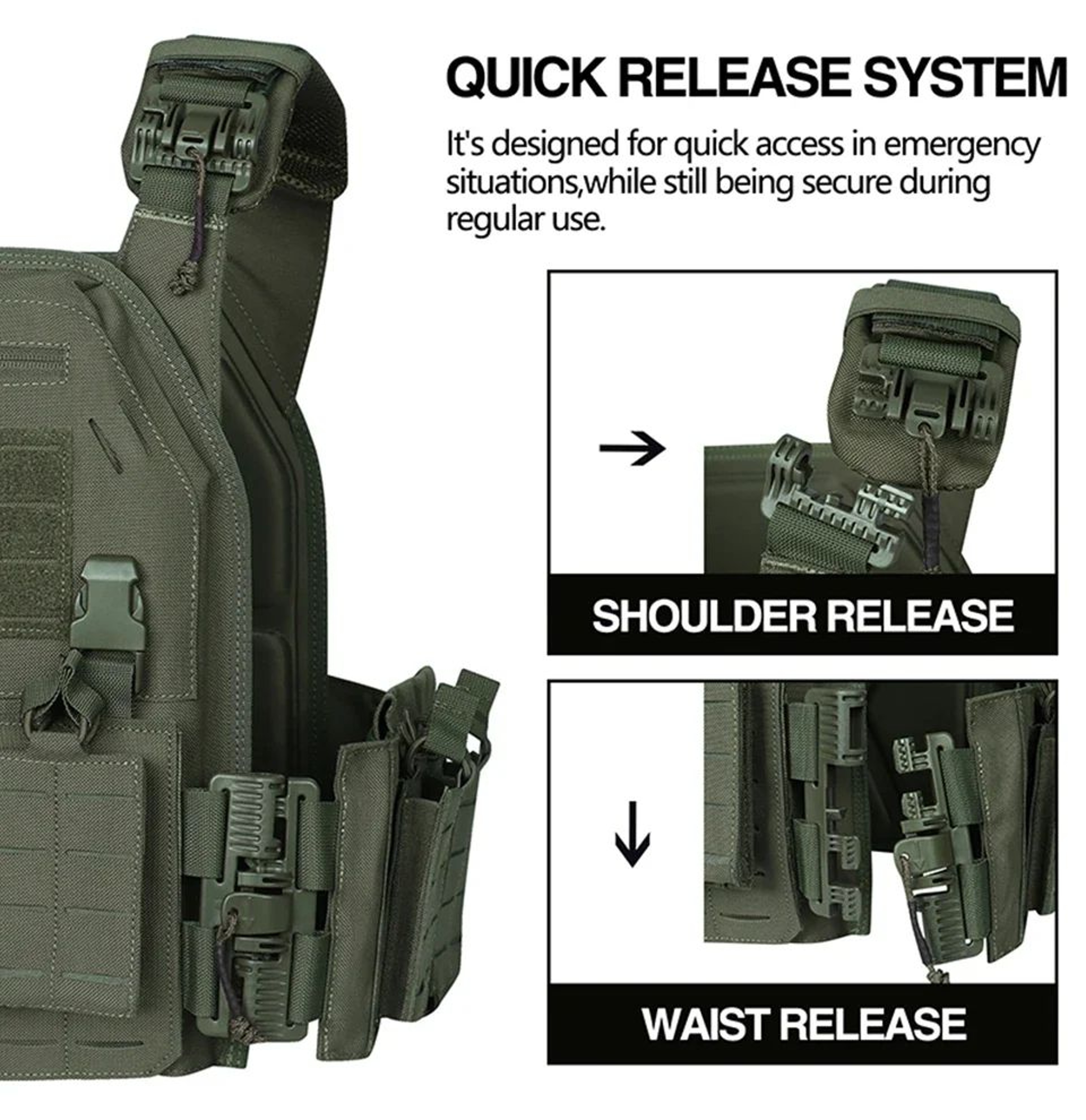 Ranger Green Tactical Plate Carrier Vest 3