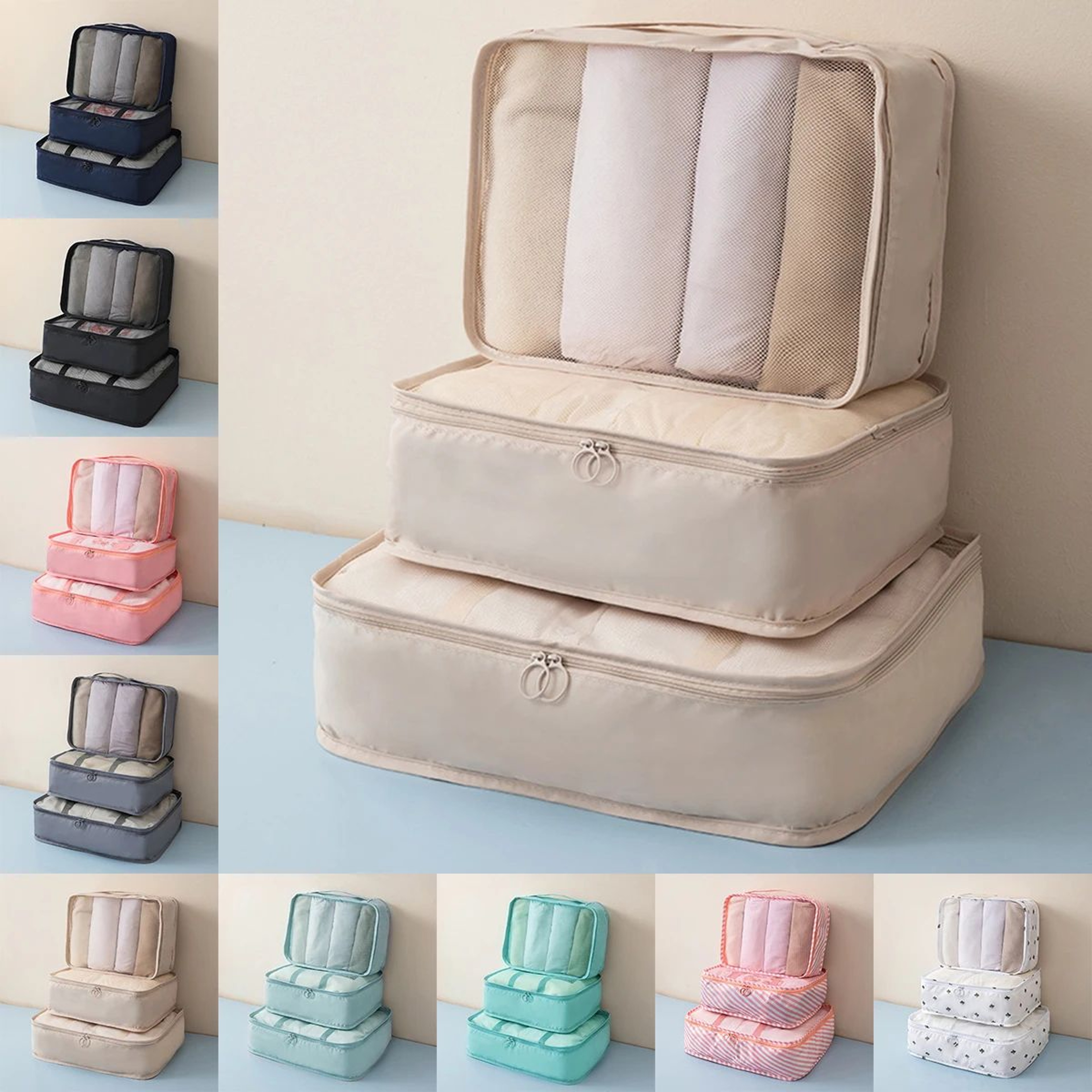 3 Piece Travel Clothing Storage Bag Set 0
