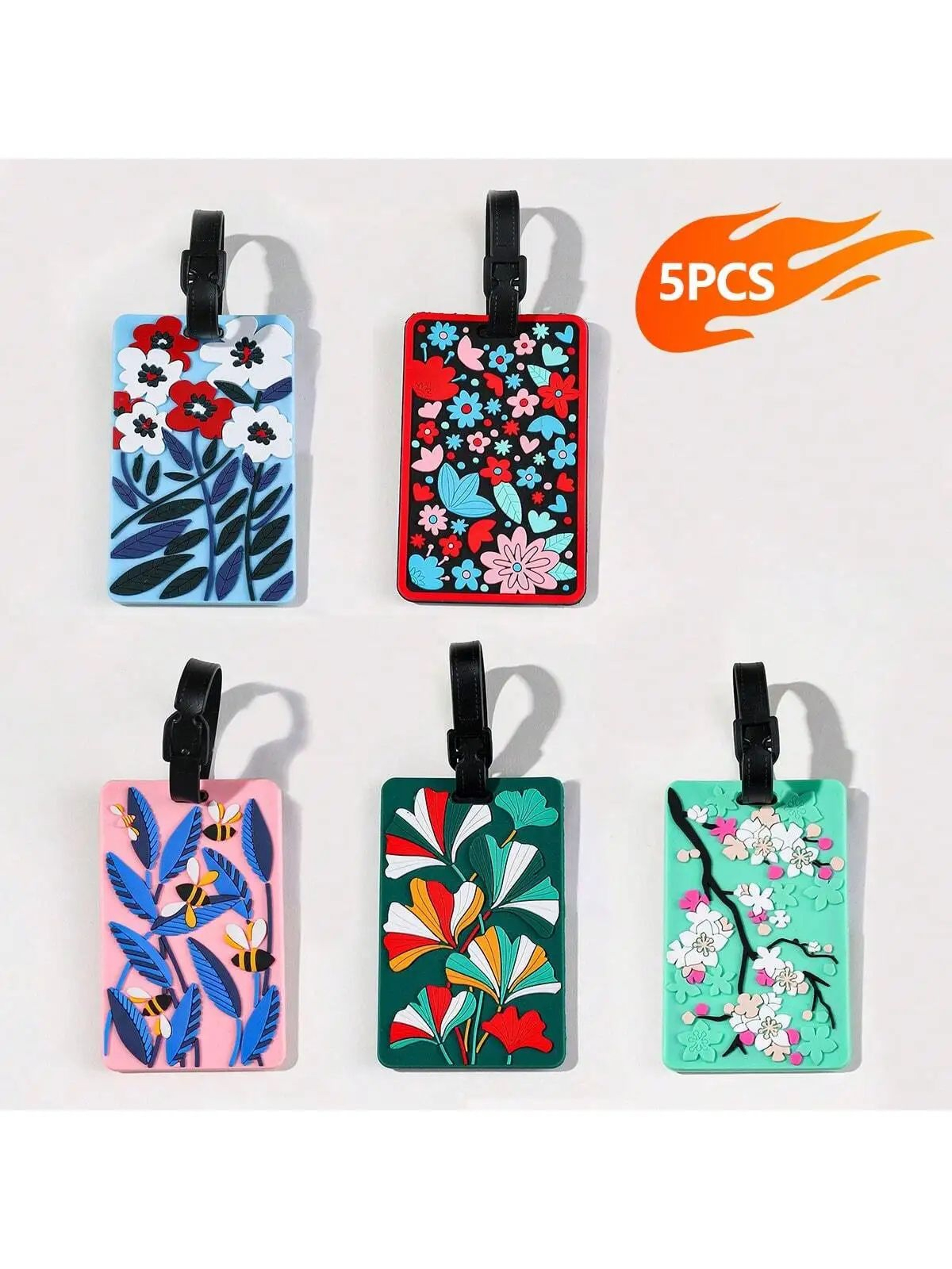 Floral Pattern Travel Luggage Tag Set 0