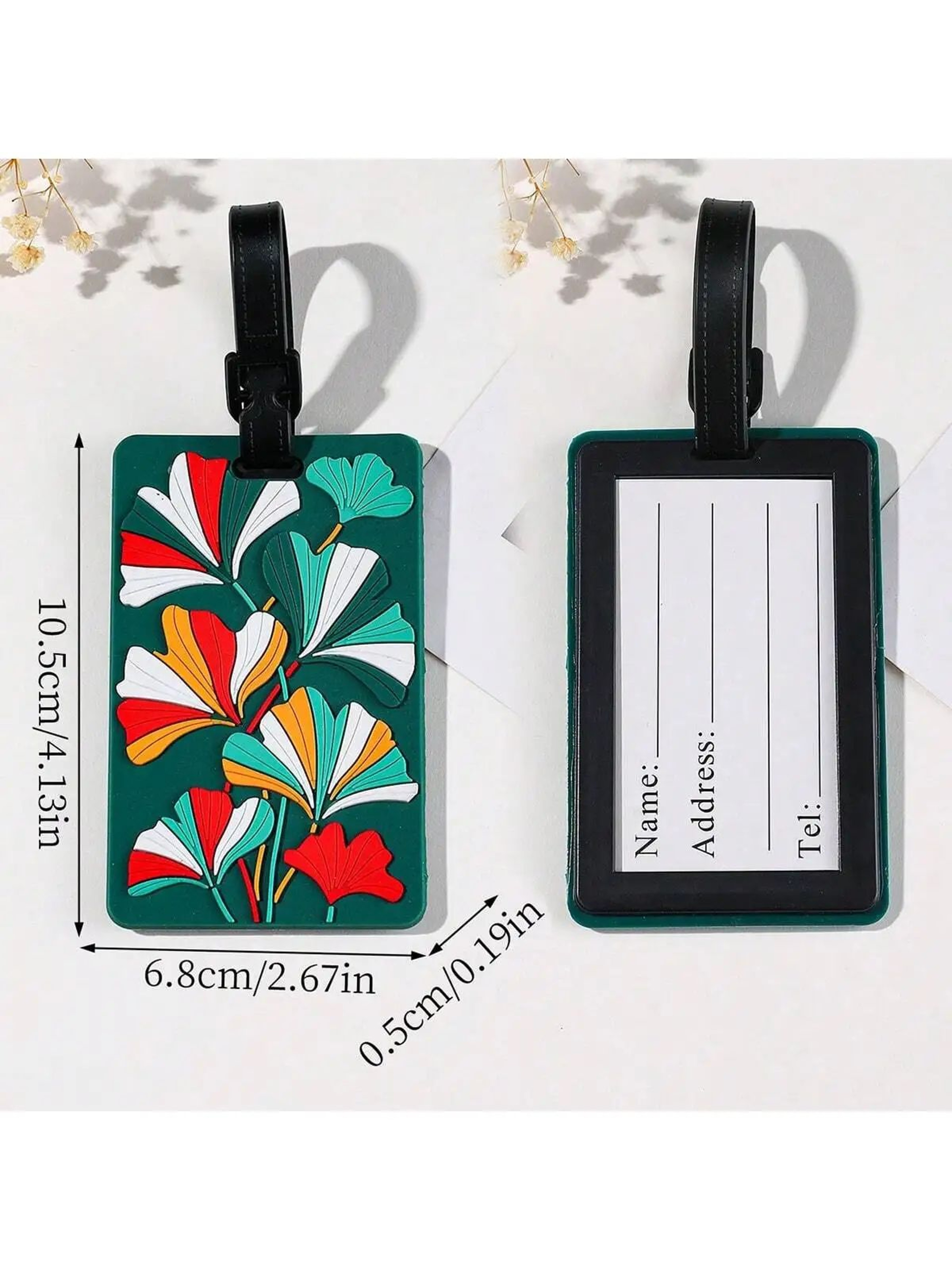 Floral Pattern Travel Luggage Tag Set 3