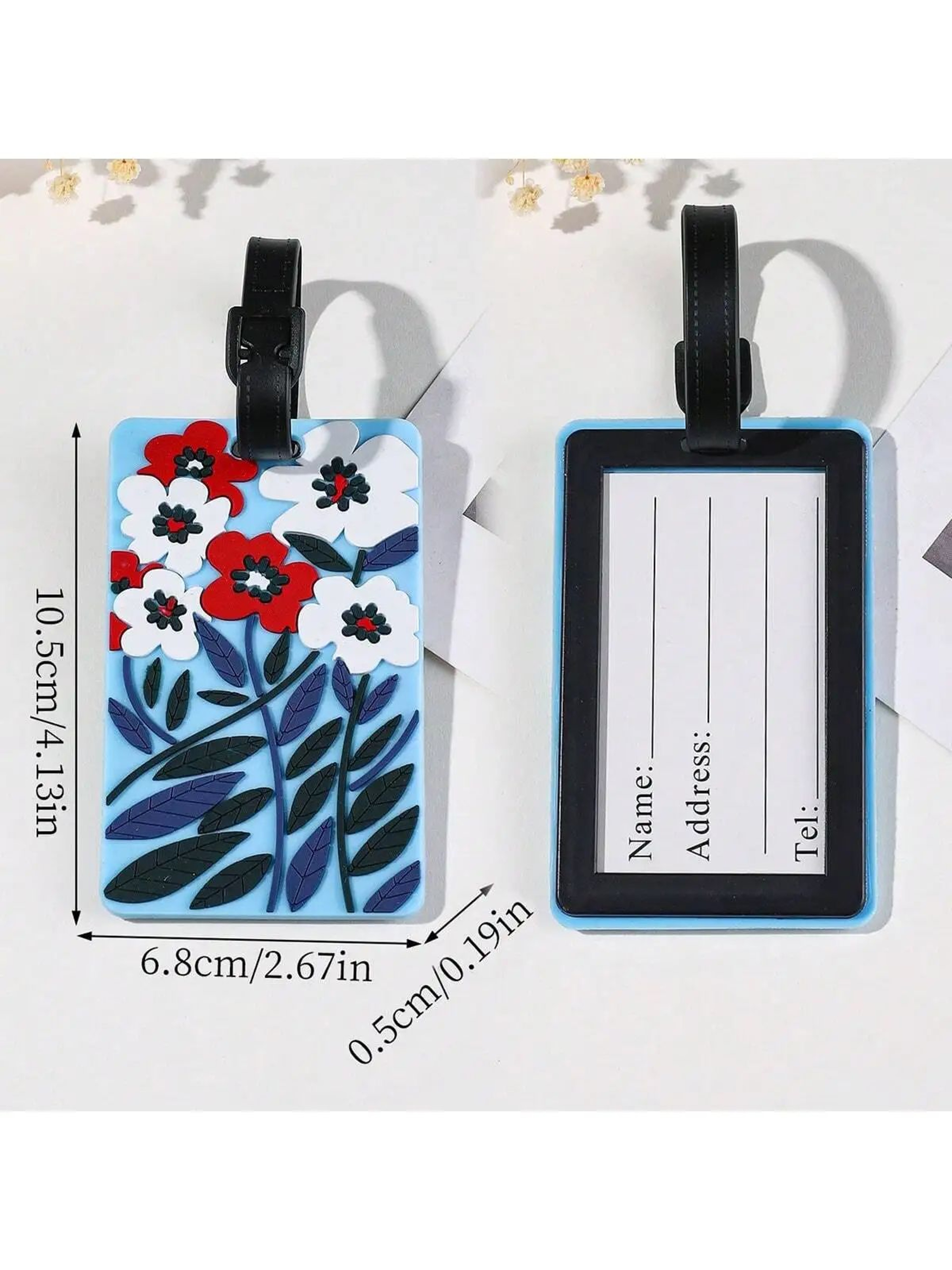 Floral Pattern Travel Luggage Tag Set 9