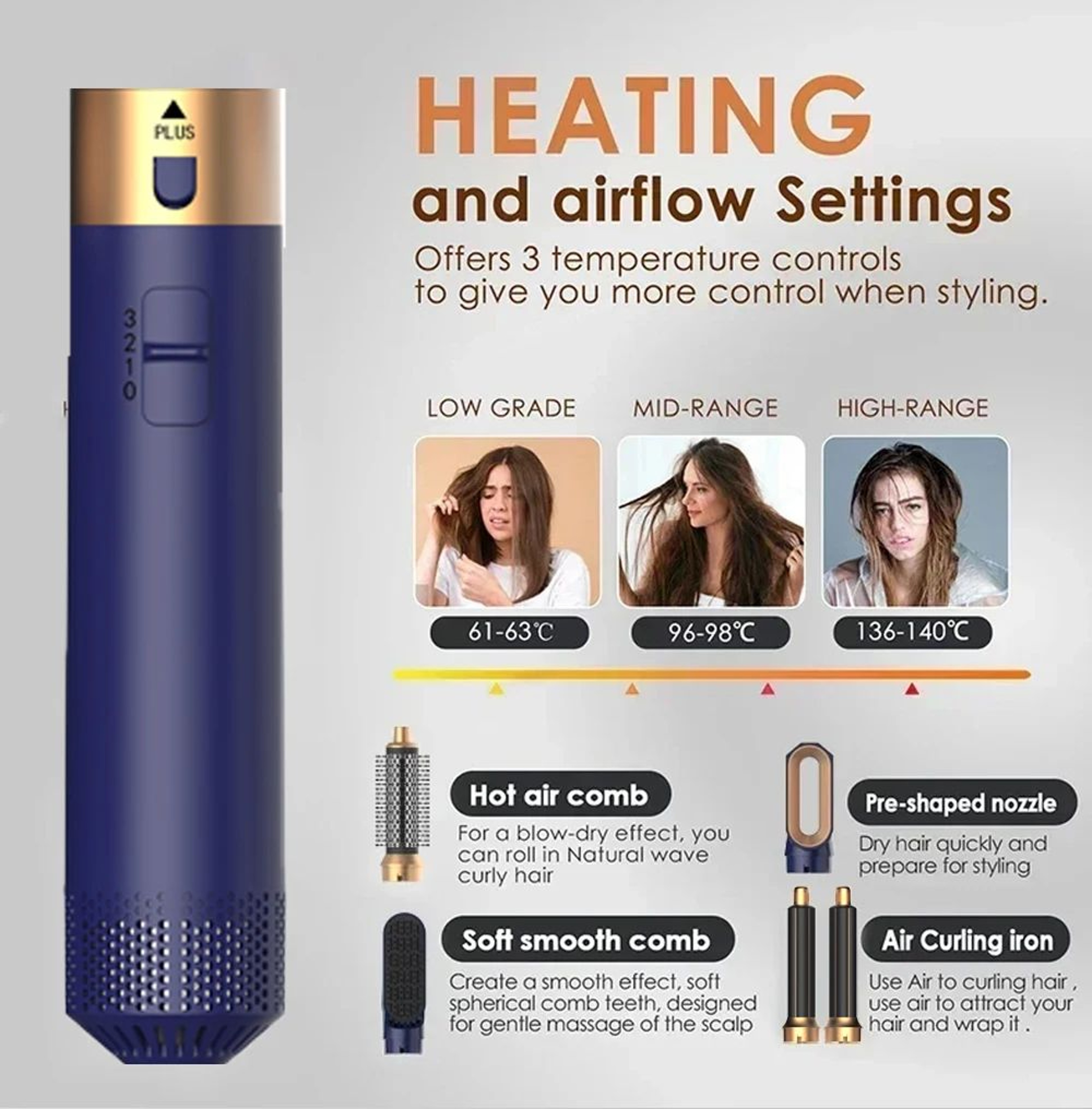 frizz control air hair styler in use