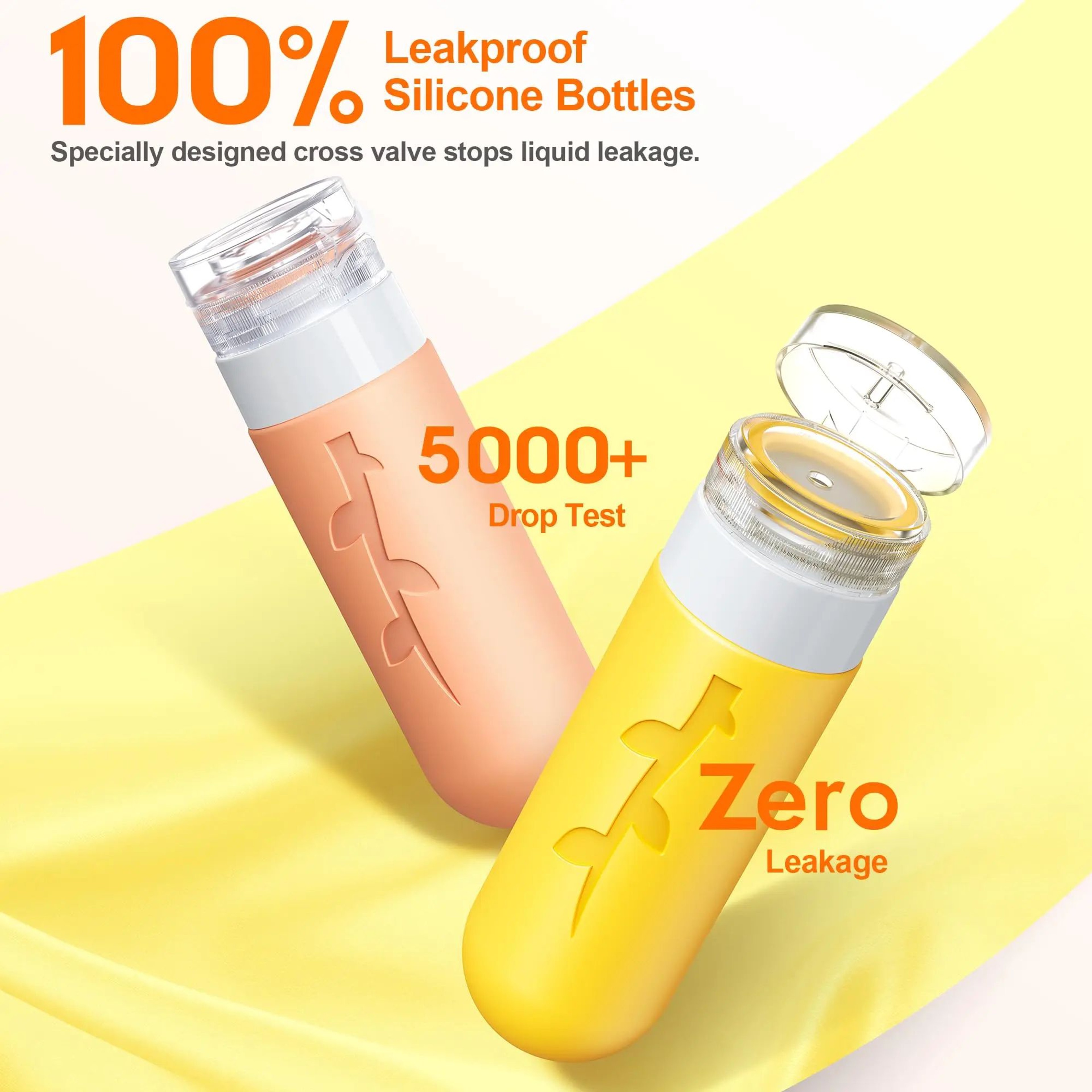 Leak Proof Silicone Travel Bottle Set 5