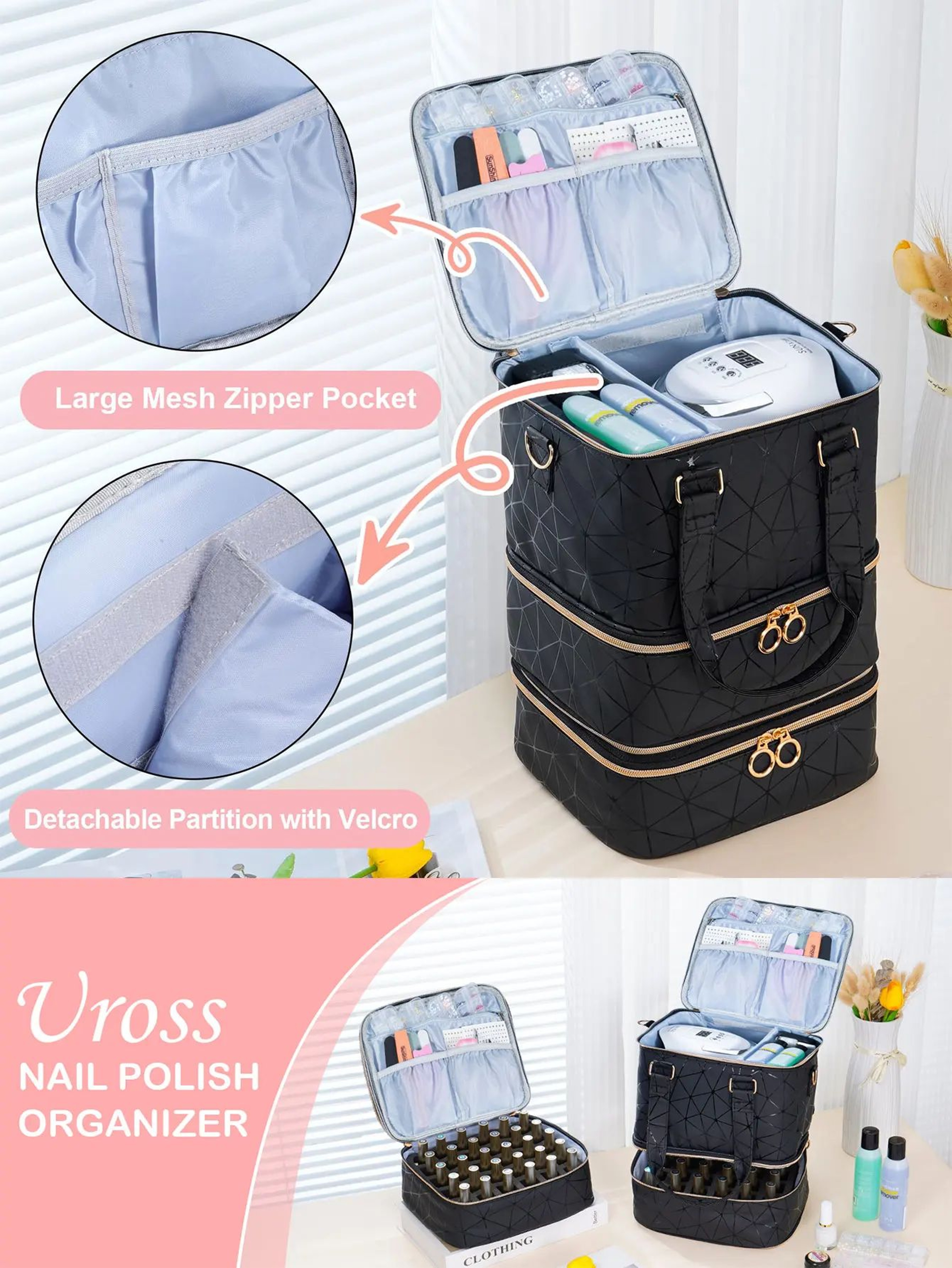 Three Layer Nail Polish Storage Bag 4