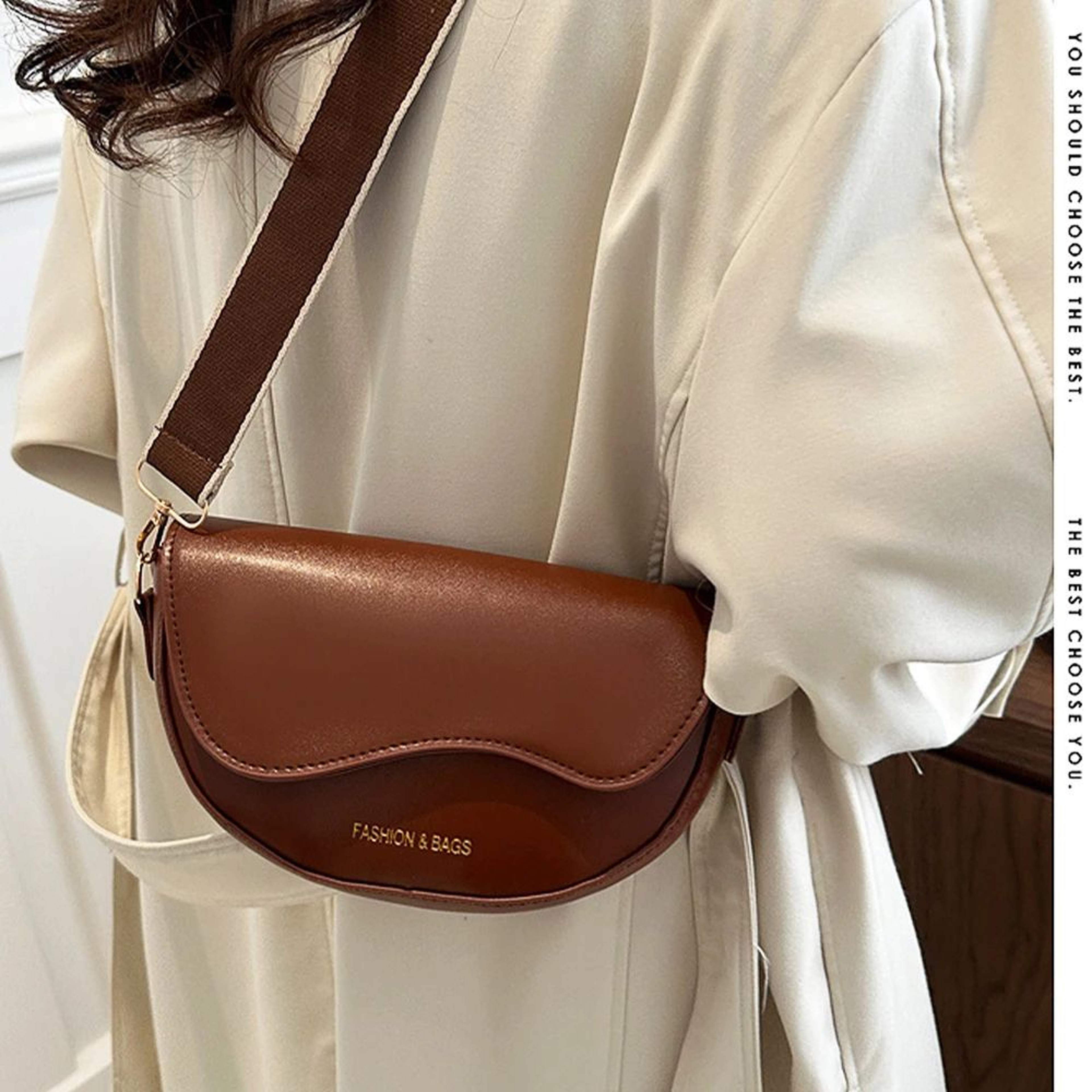 Vintage Saddle Crossbody Shoulder Bag 0