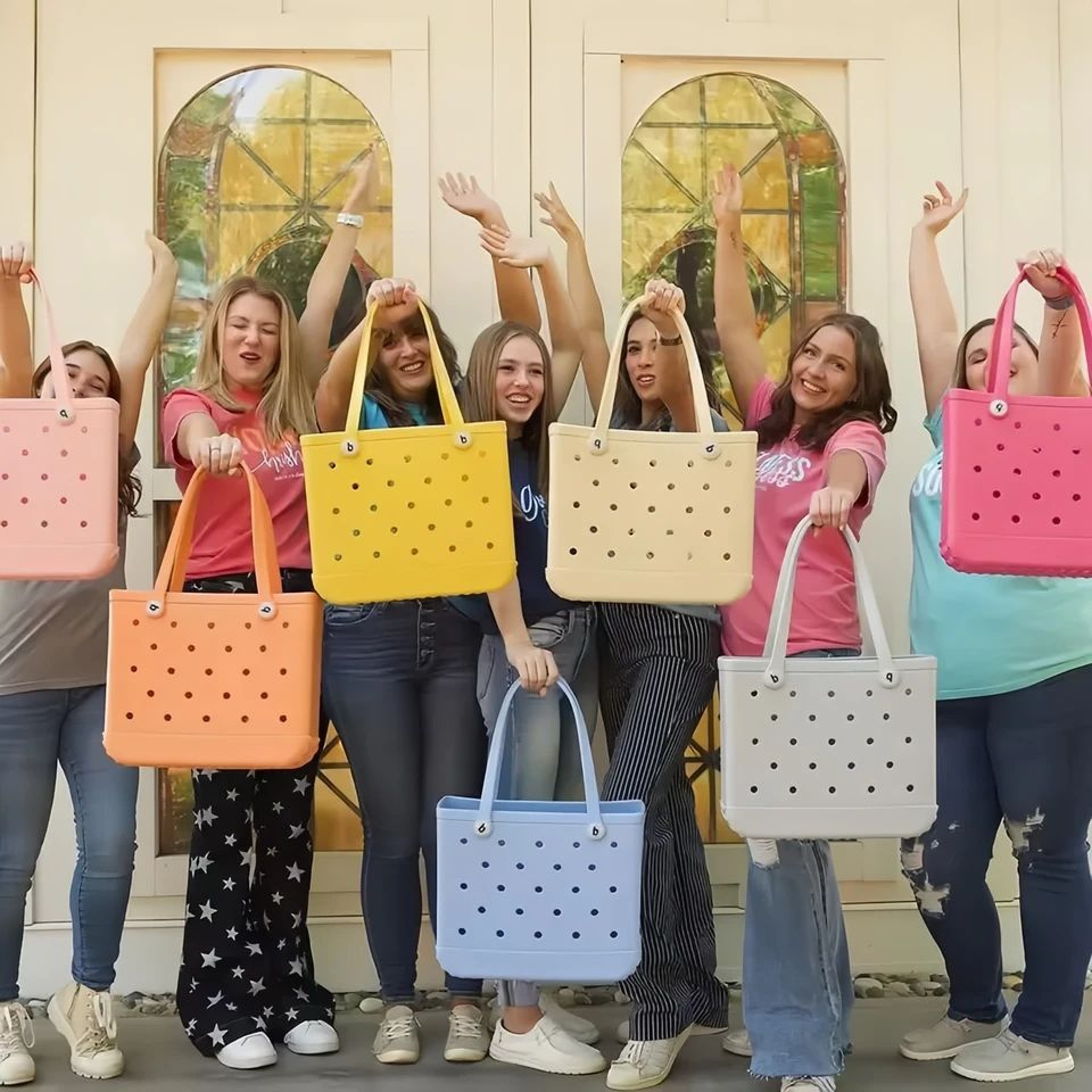 Lightweight Beach Grid Tote Bag 4