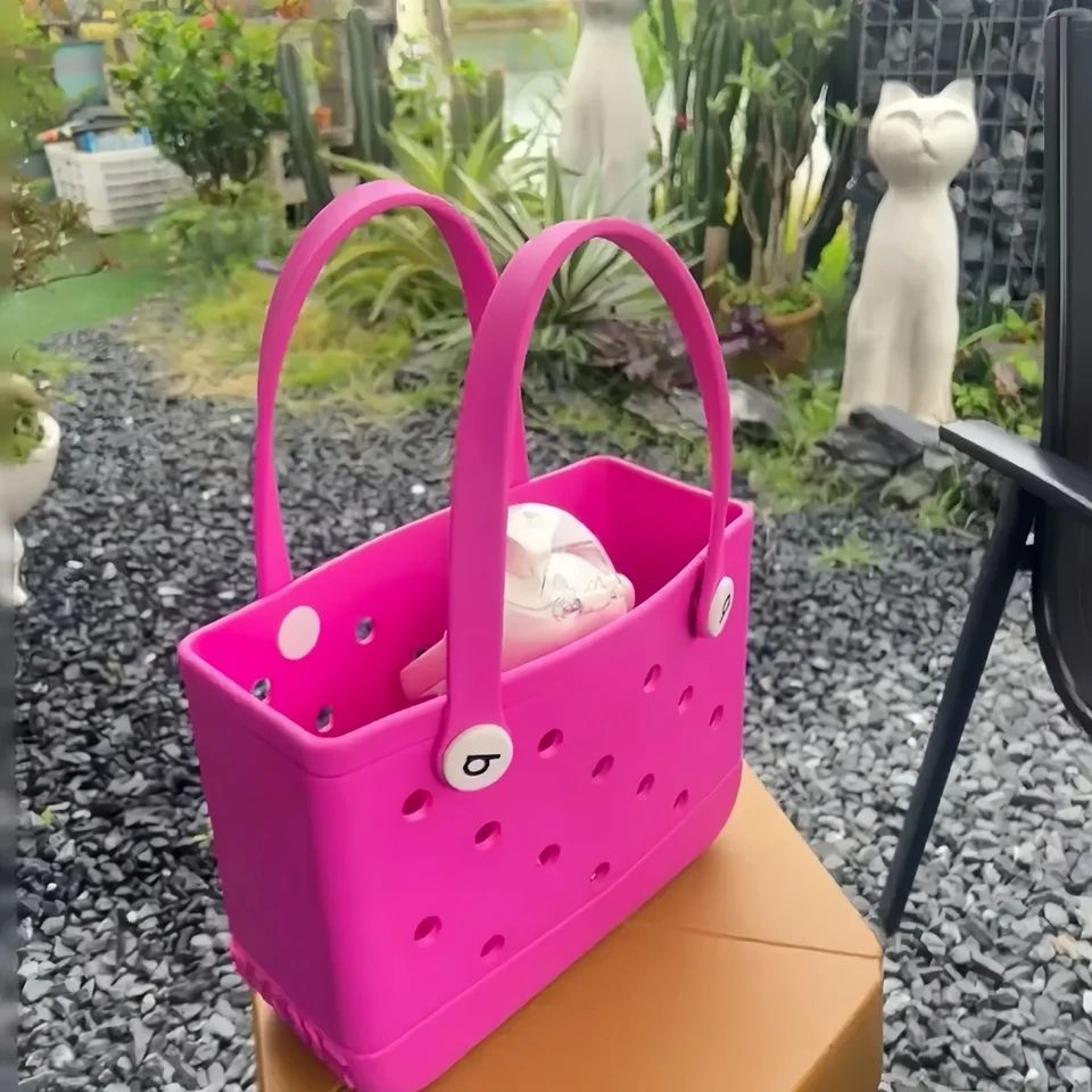 Lightweight Beach Grid Tote Bag 5