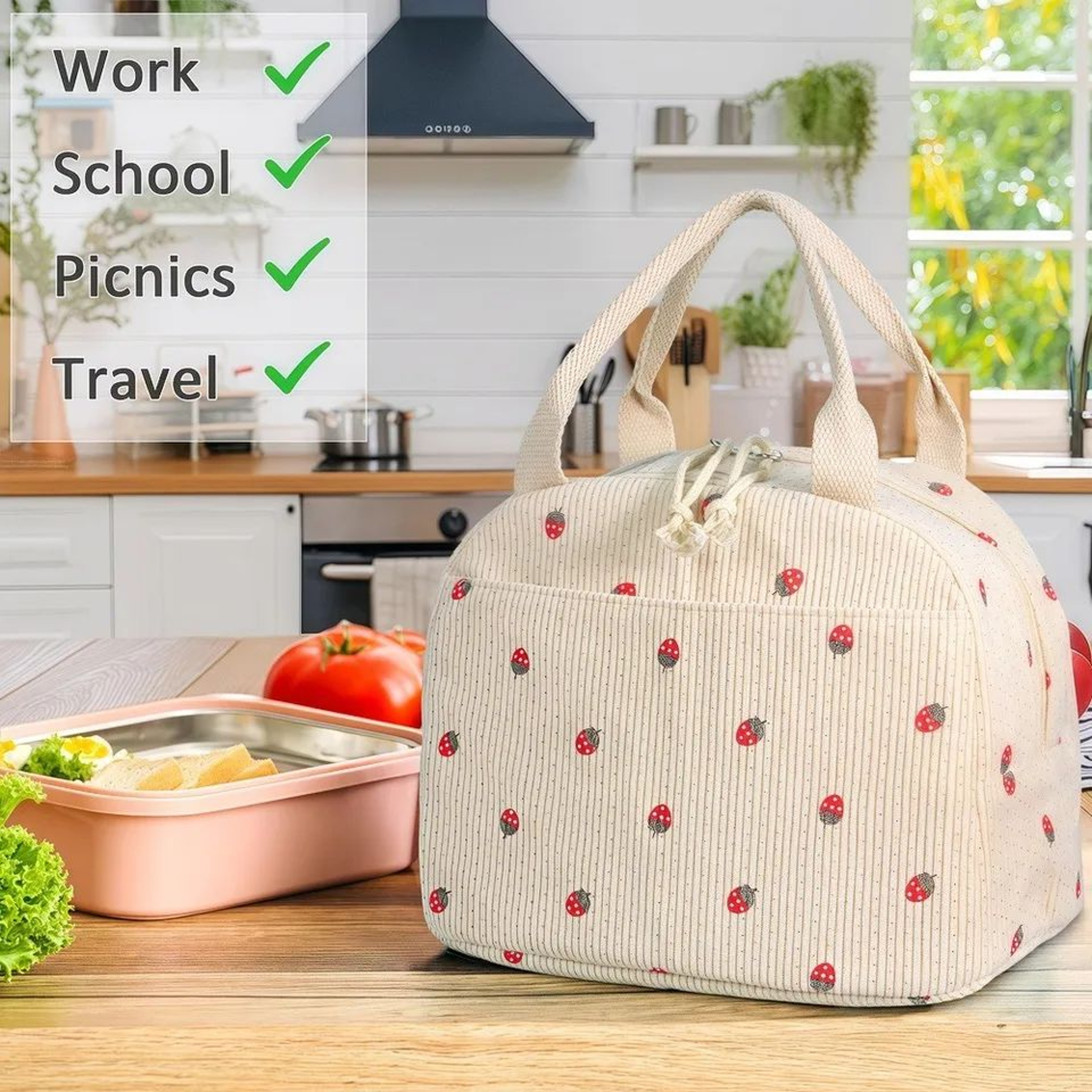 Corduroy Portable Insulated Lunch Bag 5