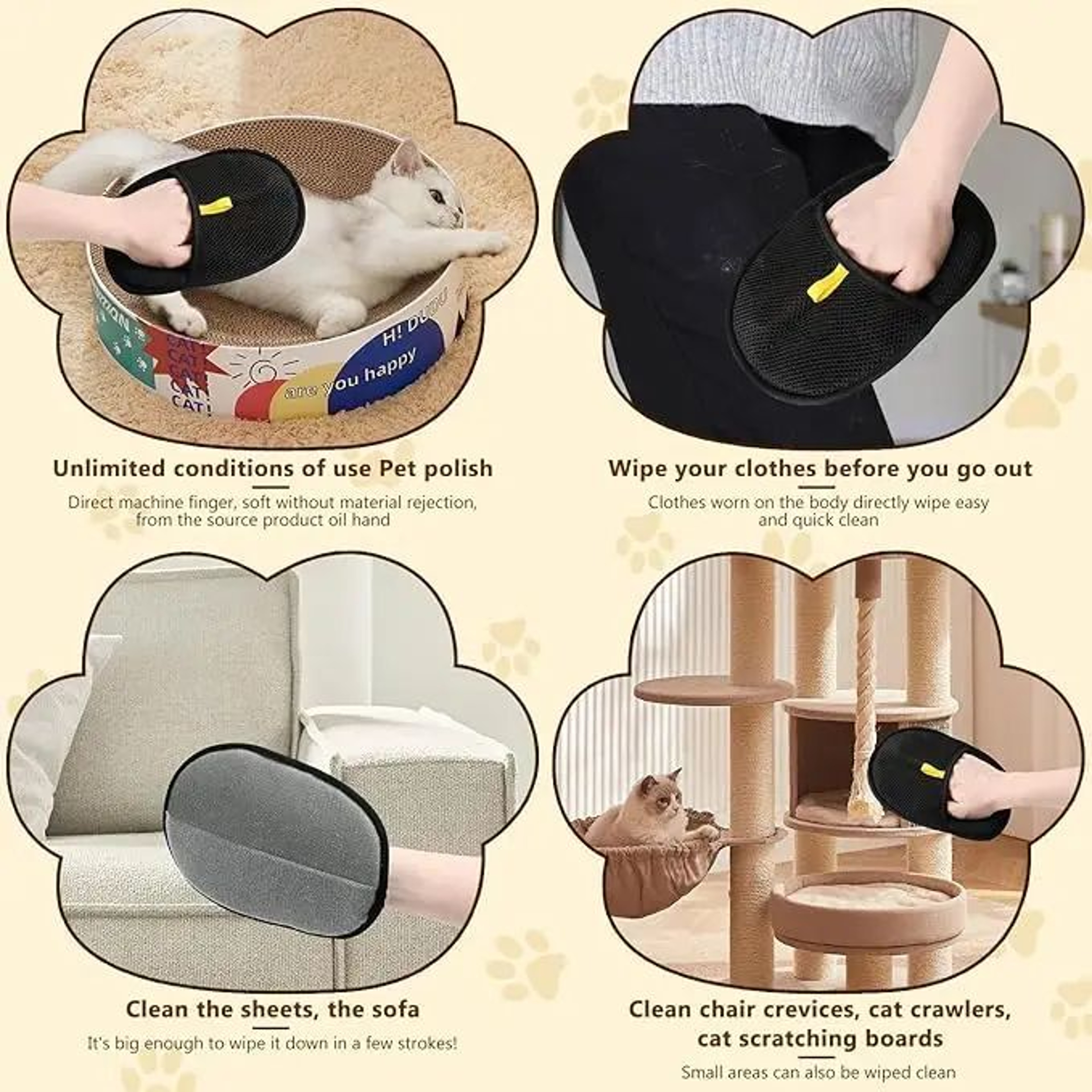 Reusable Pet Hair Removal Glove Brush 5