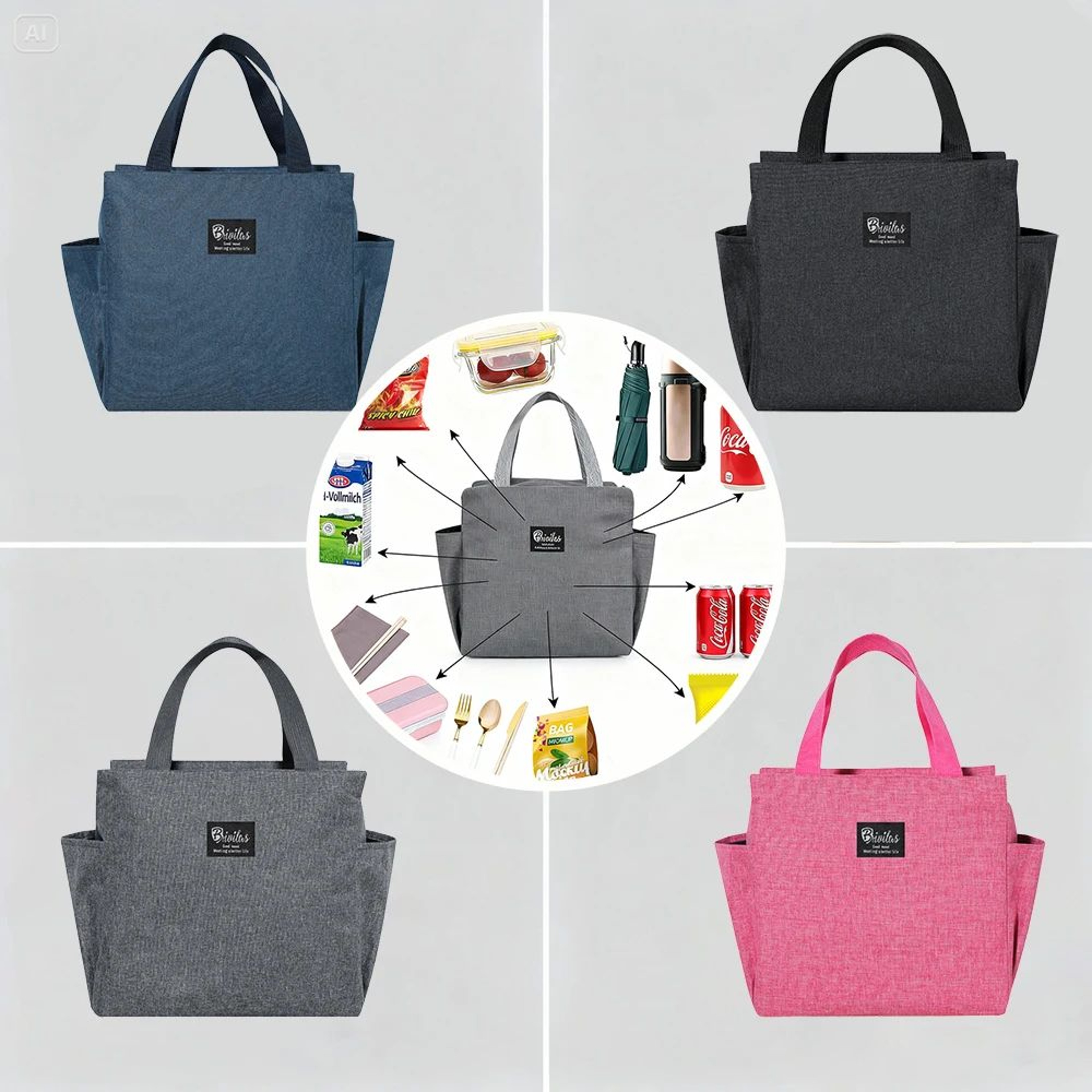 Large Capacity Insulated Lunch Bag Unisex 0