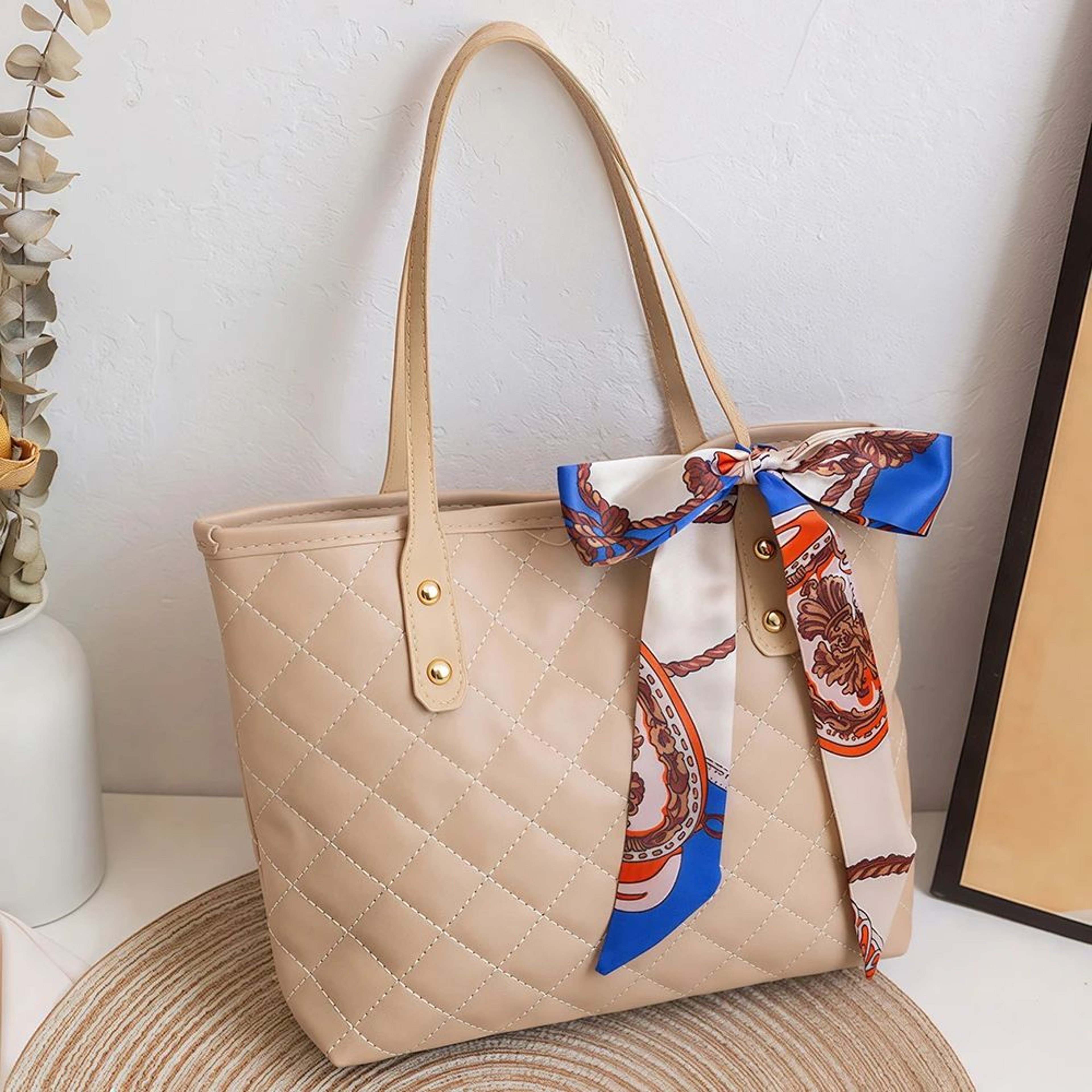 Large Capacity Silk Scarf Handbag 10