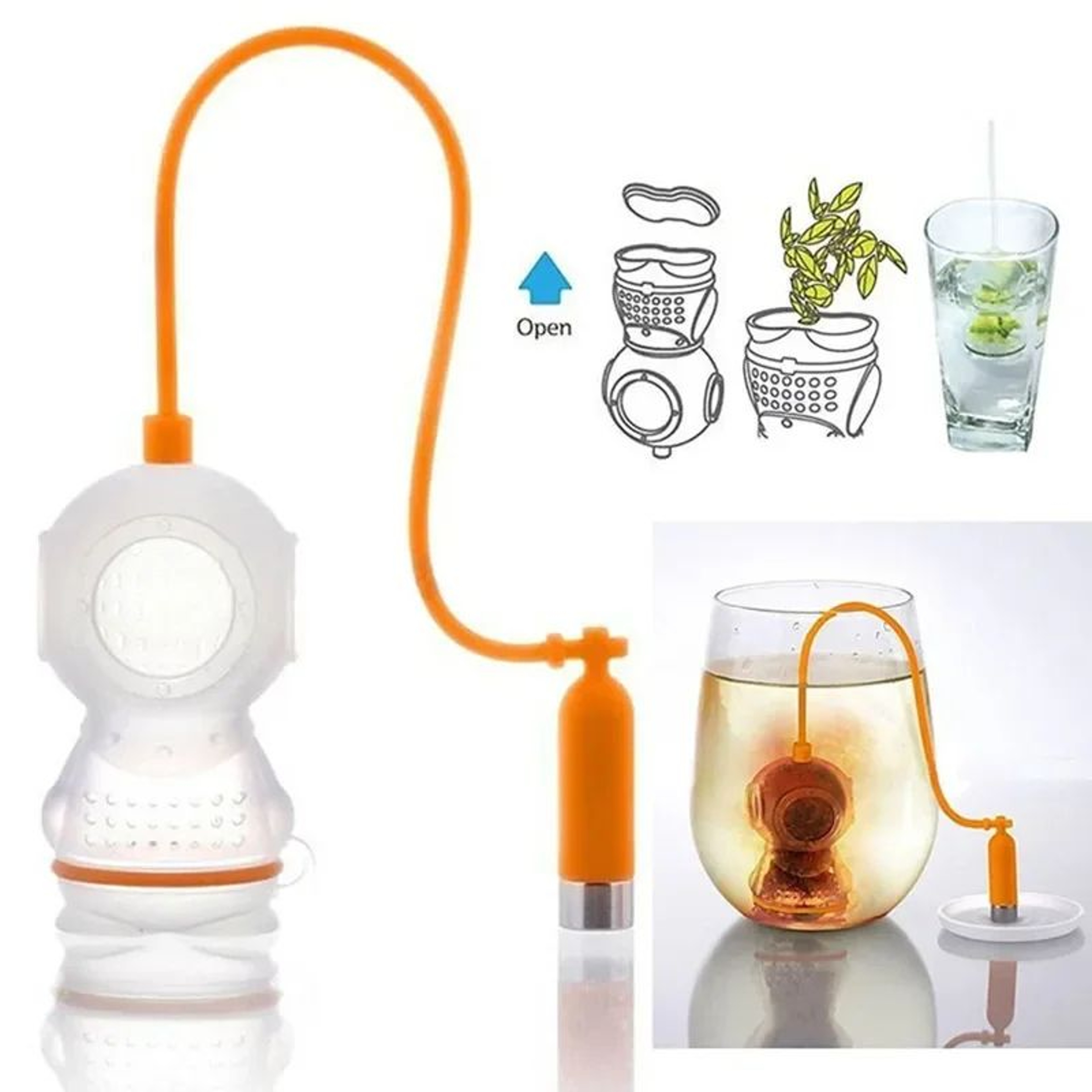 Silicone Diver Tea Infuser Strainer 0