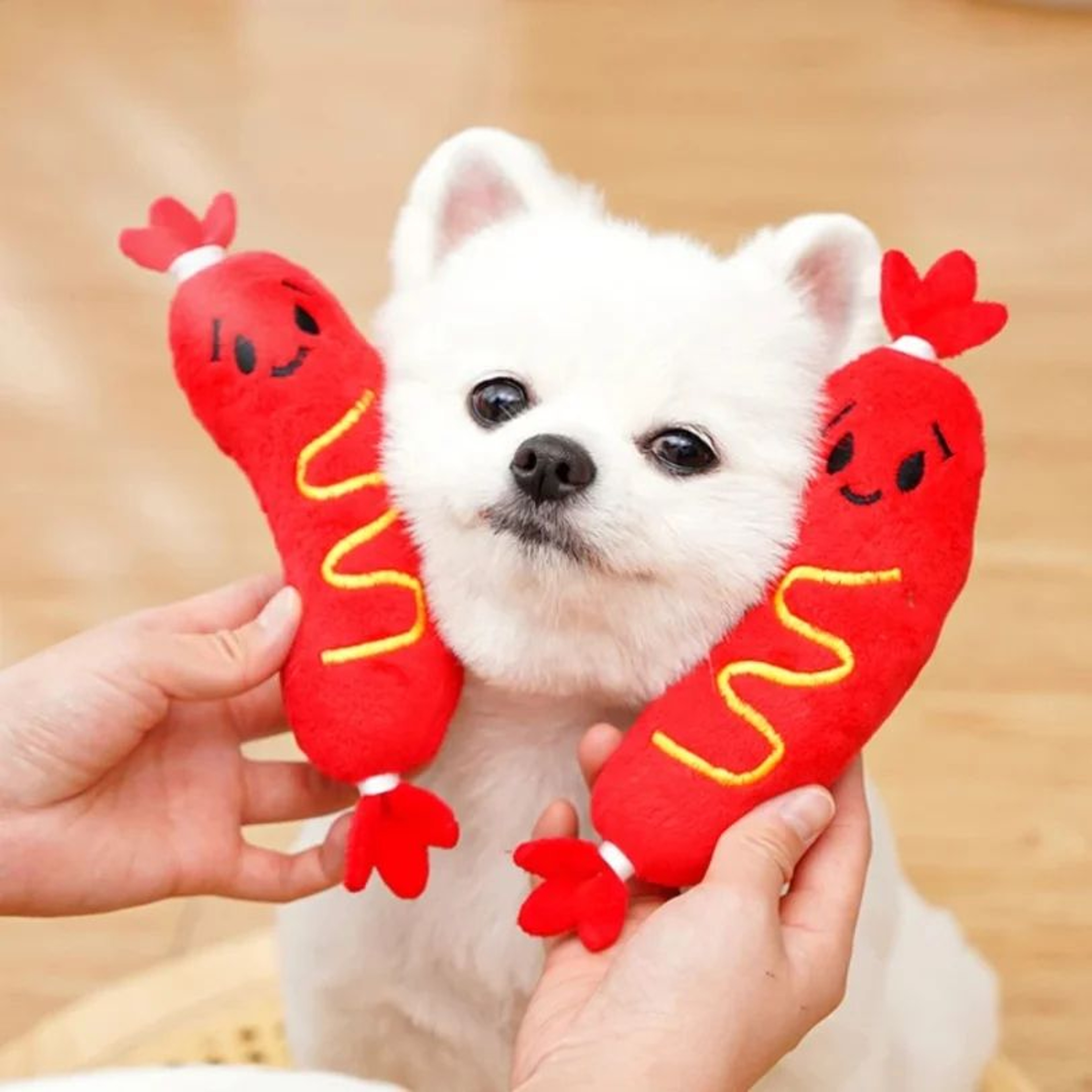 Hot Dog Plush Squeaky Dog Toy 2